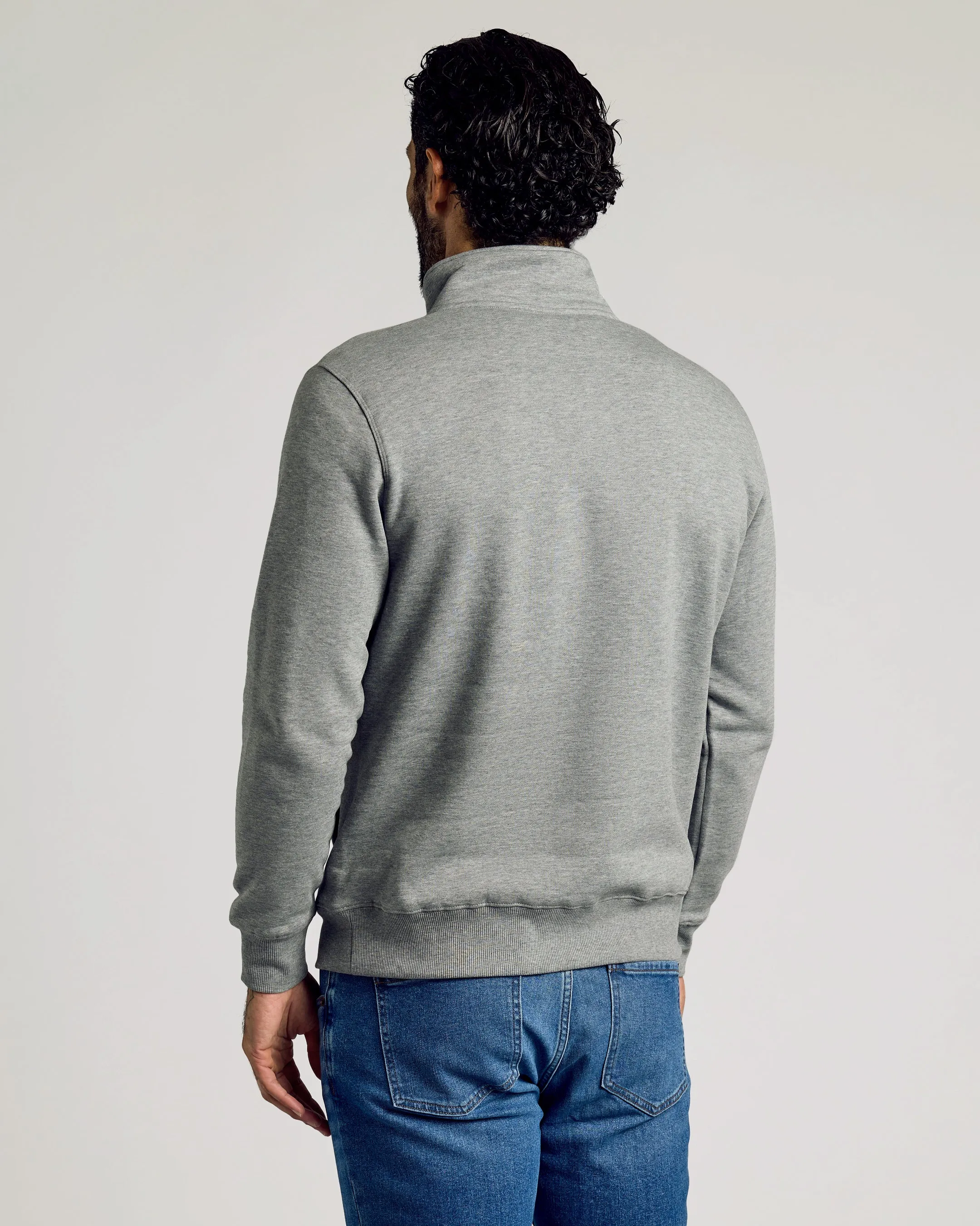 Dark Heather Gray Half Zip Fleece Sweatshirt sold by True Classic product image thumbnail 5