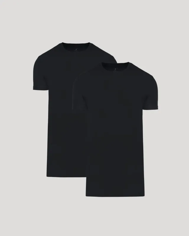Black Tall Pima Crew Neck 2-Pack sold by True Classic