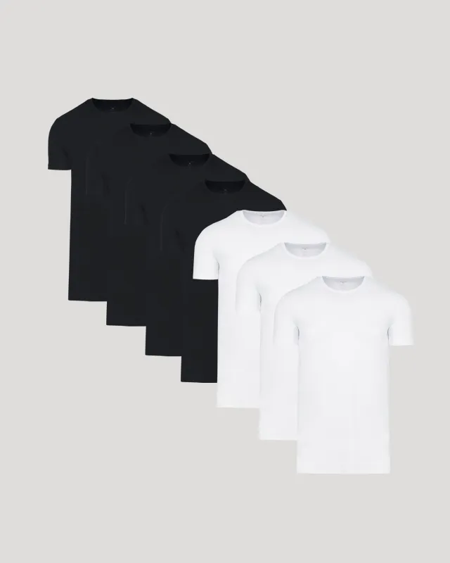 Black & White Tall Pima Crew Neck 7-Pack sold by True Classic