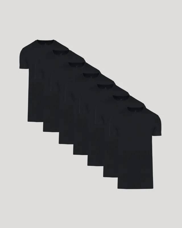 Black Tall Pima Crew Neck 7-Pack sold by True Classic