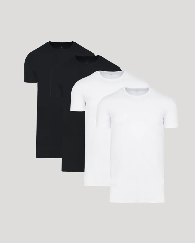 Black & White Tall Pima Crew Neck 4-Pack sold by True Classic
