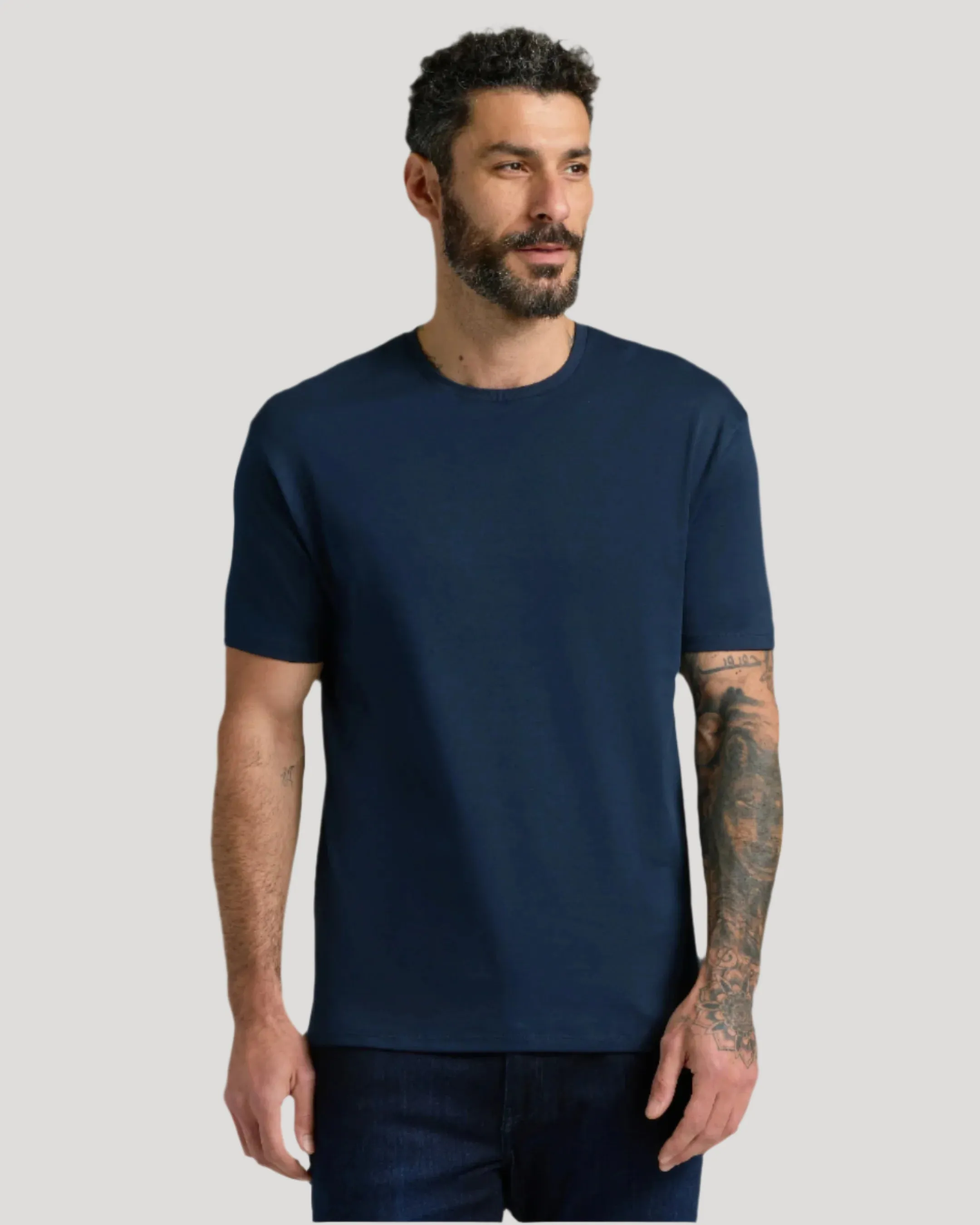 Navy & Ether Premium Pima Crew Neck 2-Pack sold by True Classic product image thumbnail 3