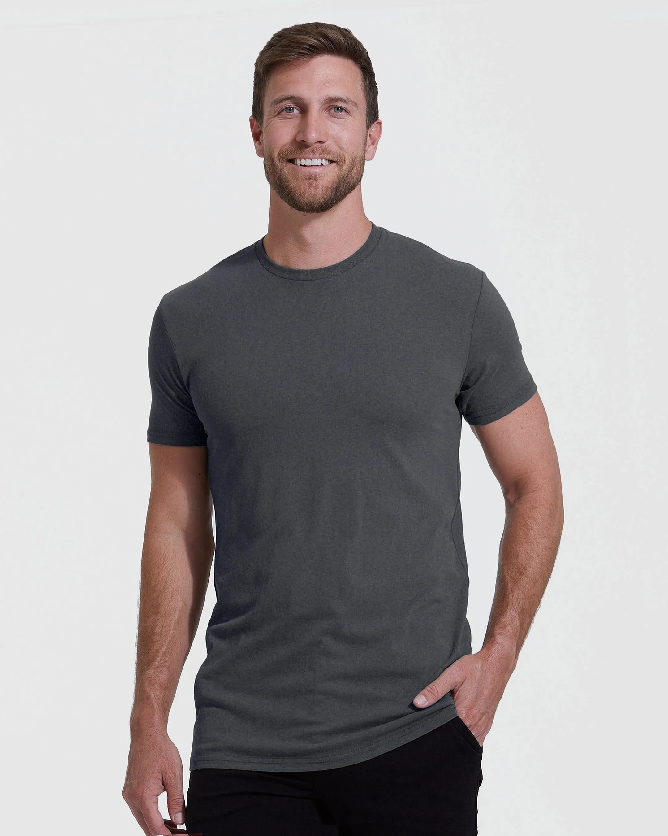 Carbon Blue Tall Straight Hem Crew Neck T-Shirt 3-Pack sold by True Classic product image thumbnail 4