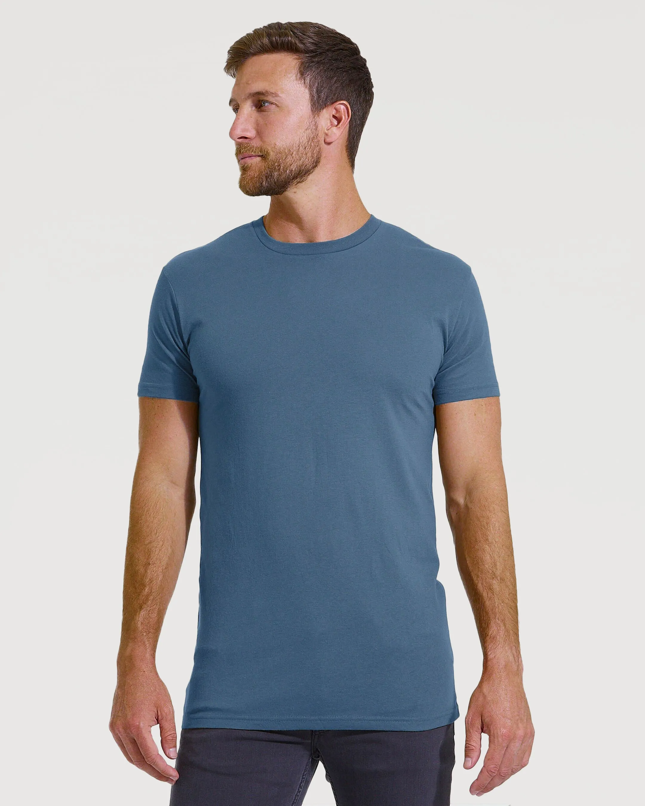 Carbon Blue Tall Straight Hem Crew Neck T-Shirt 3-Pack sold by True Classic product image thumbnail 2