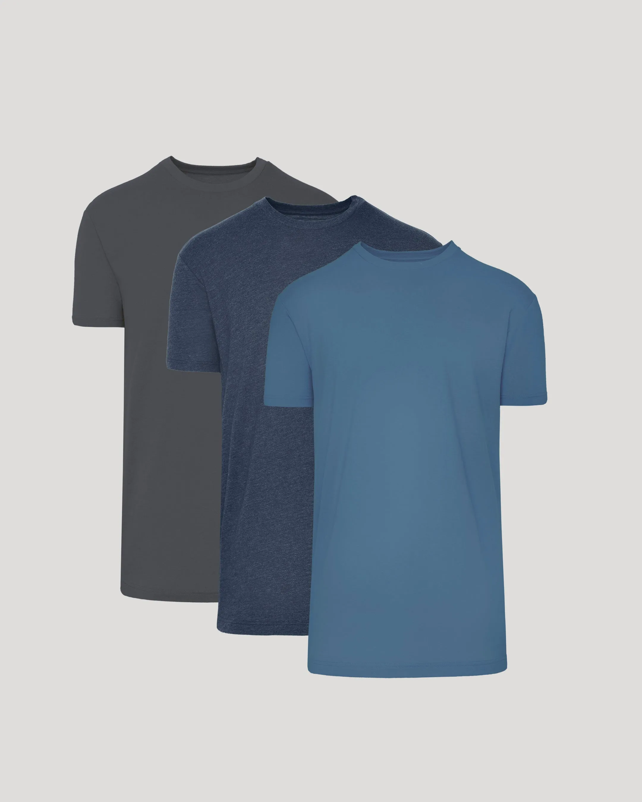 Carbon Blue Tall Straight Hem Crew Neck T-Shirt 3-Pack sold by True Classic