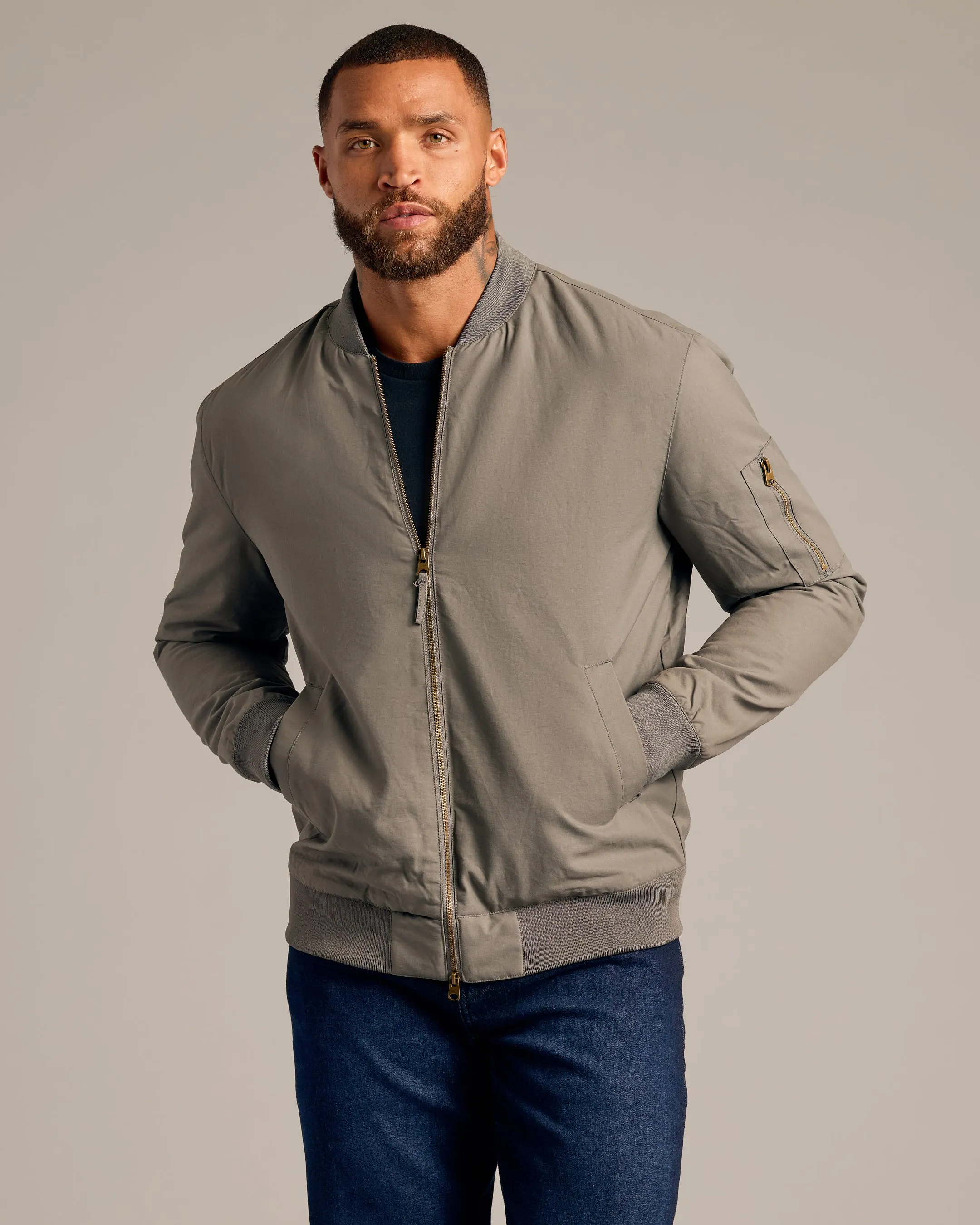 Navy & Carbon Bomber Jacket sold by True Classic product image thumbnail 3