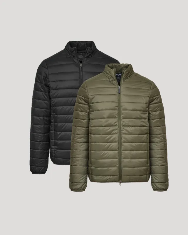 Black & Military Green Puffer Jacket 2-Pack sold by True Classic