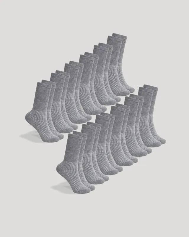 Heather Gray Active No Show Socks 12-Pack sold by True Classic
