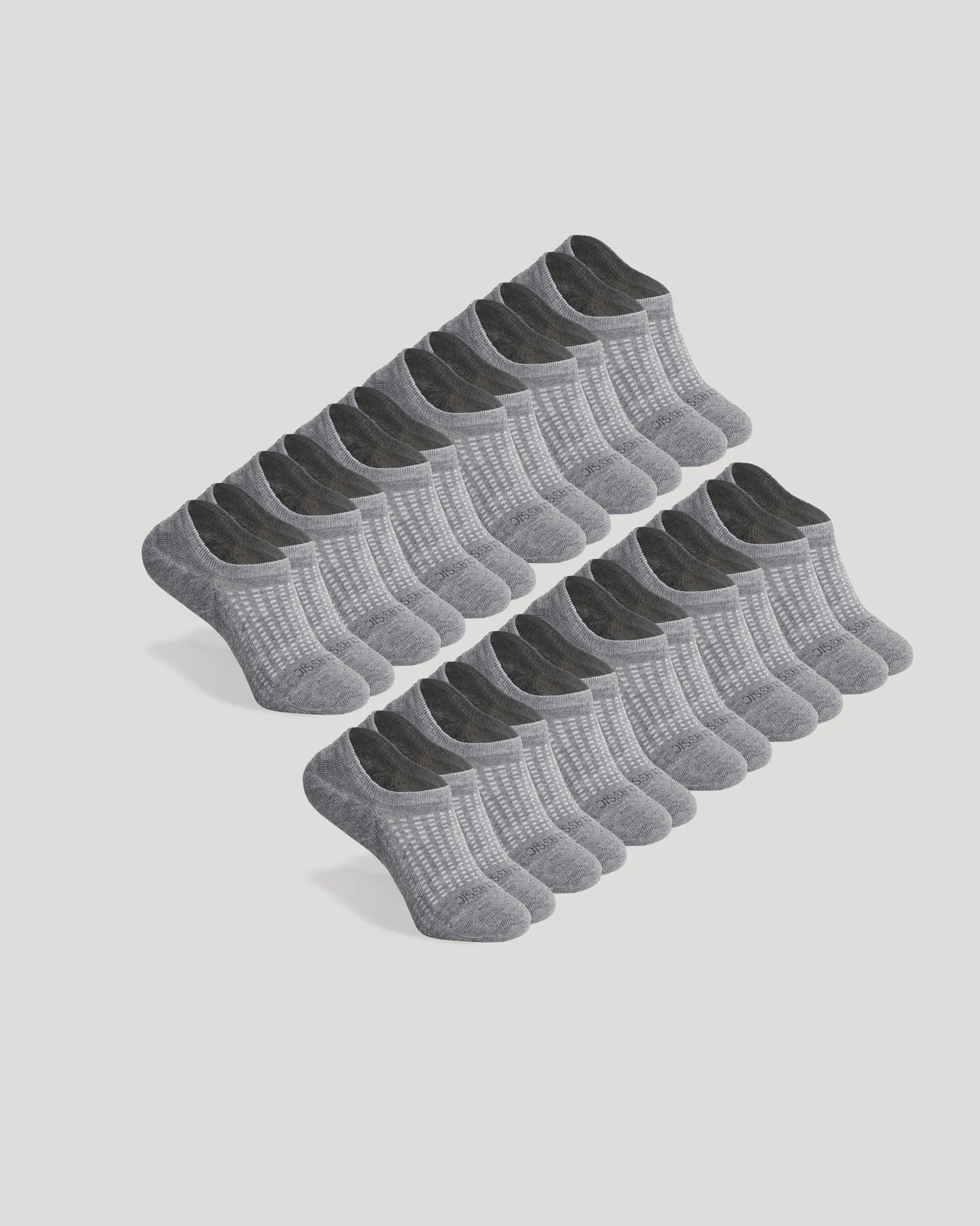 Heather Gray Active No Show Socks 6-Pack sold by True Classic
