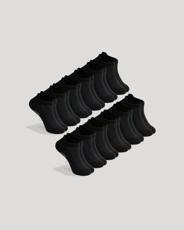 Black Active Ankle Socks 12-Pack sold by True Classic