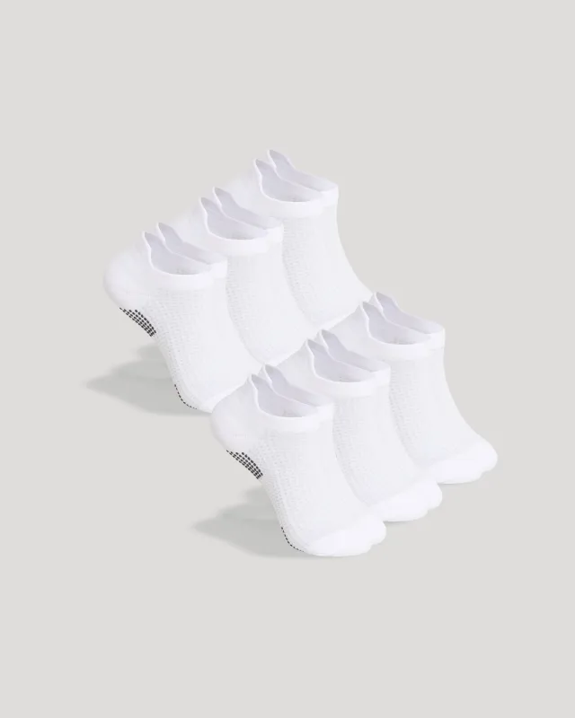White Active Ankle Socks 6-Pack sold by True Classic