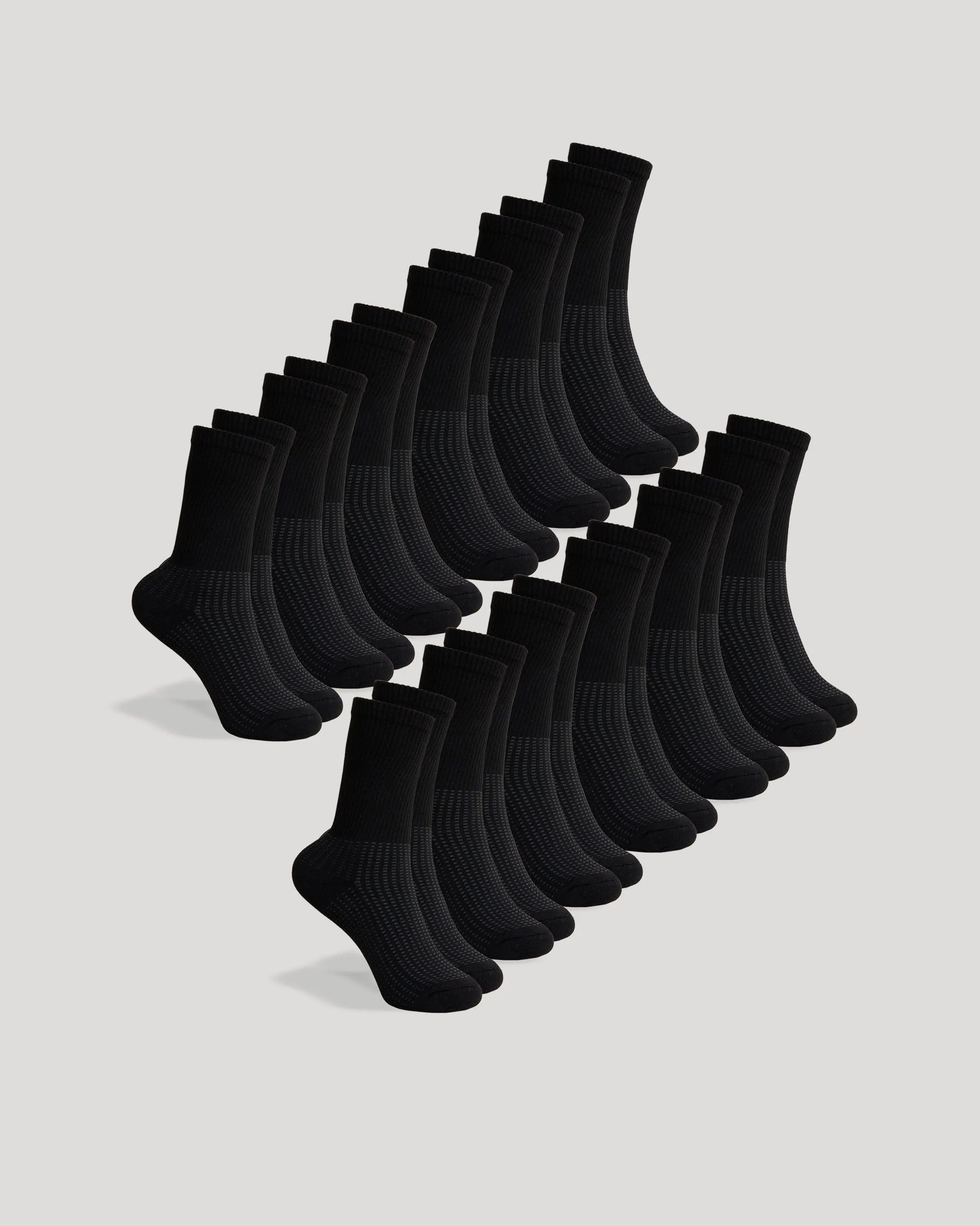 Black Active Half Crew Socks 12-Pack sold by True Classic