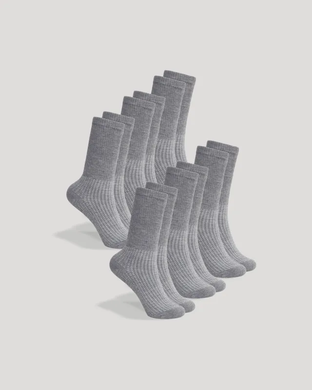 Heather Gray Active Half Crew Socks 6-Pack sold by True Classic