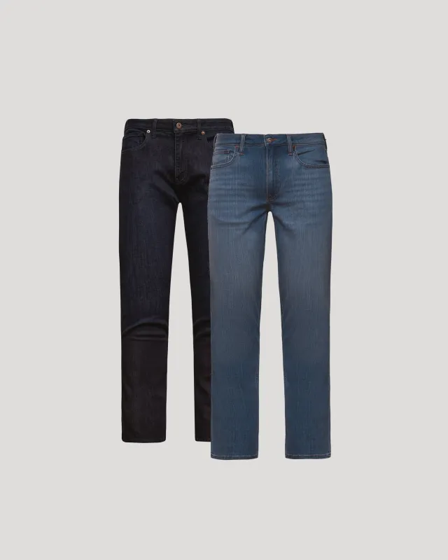 Indigo Wash Straight Comfort Stretch Jeans 2-Pack sold by True Classic