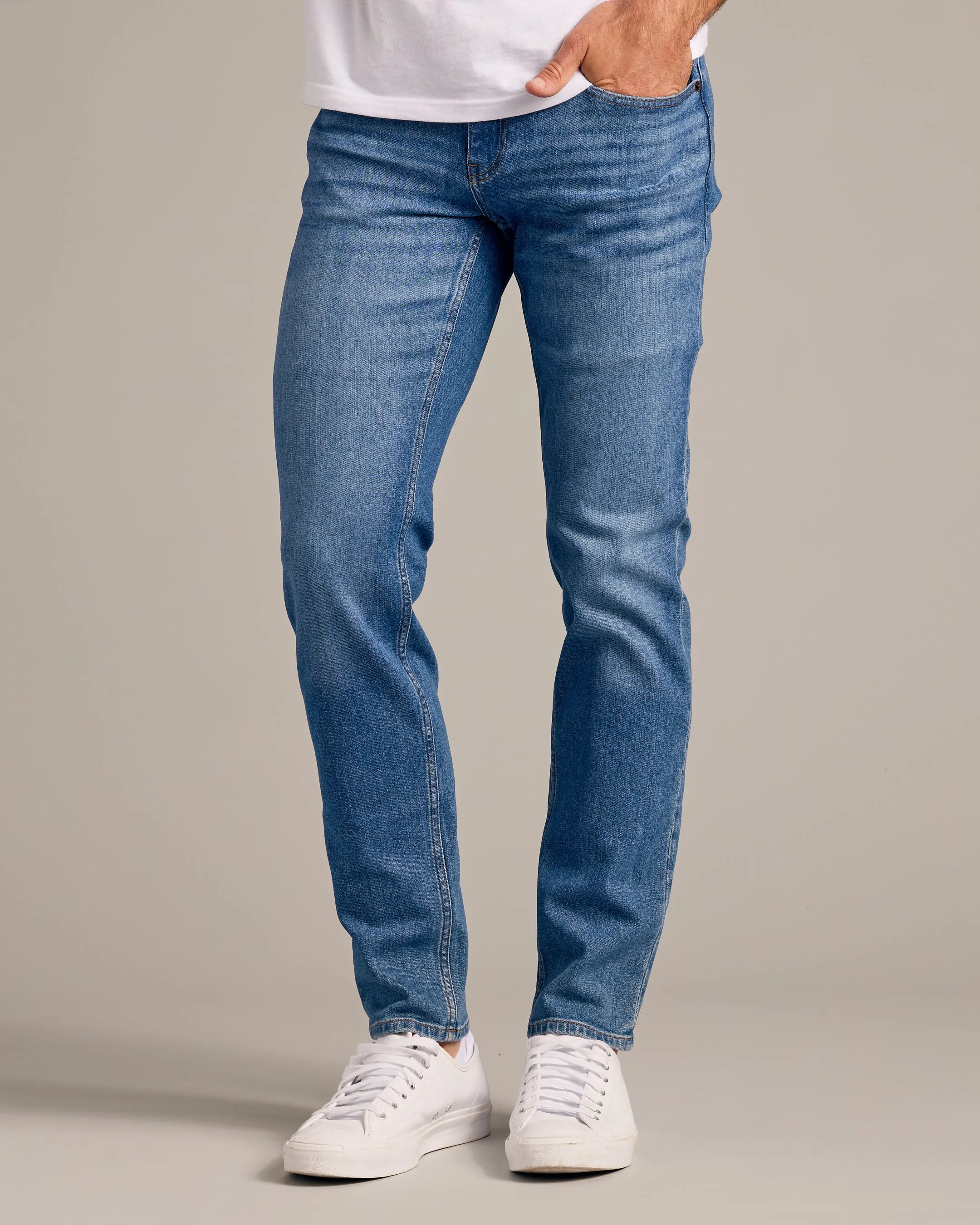 Indigo Rinse & Medium Indigo Wash Slim Authentic Denim Jeans 2-Pack sold by True Classic product image thumbnail 3