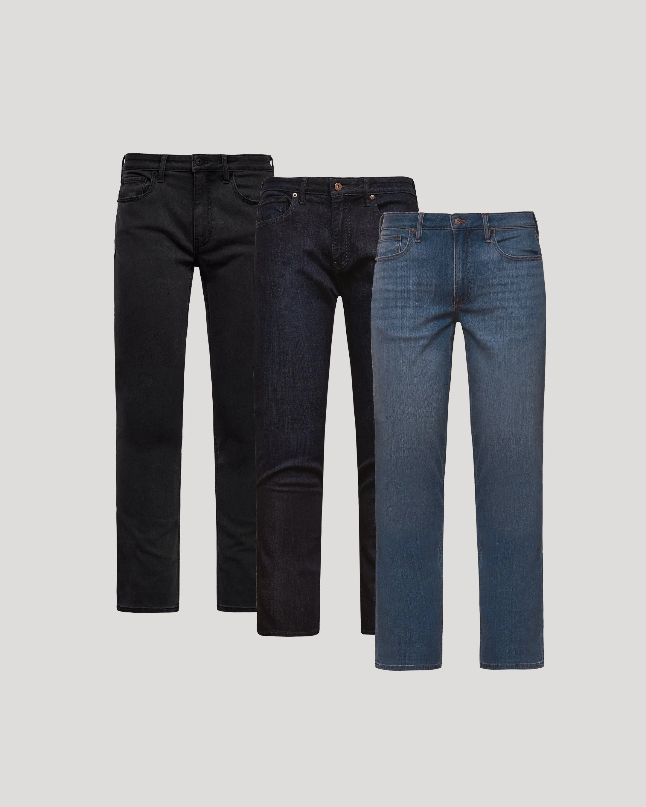 Black Medium Indigo Straight Comfort Stretch Jeans 3-Pack sold by True Classic