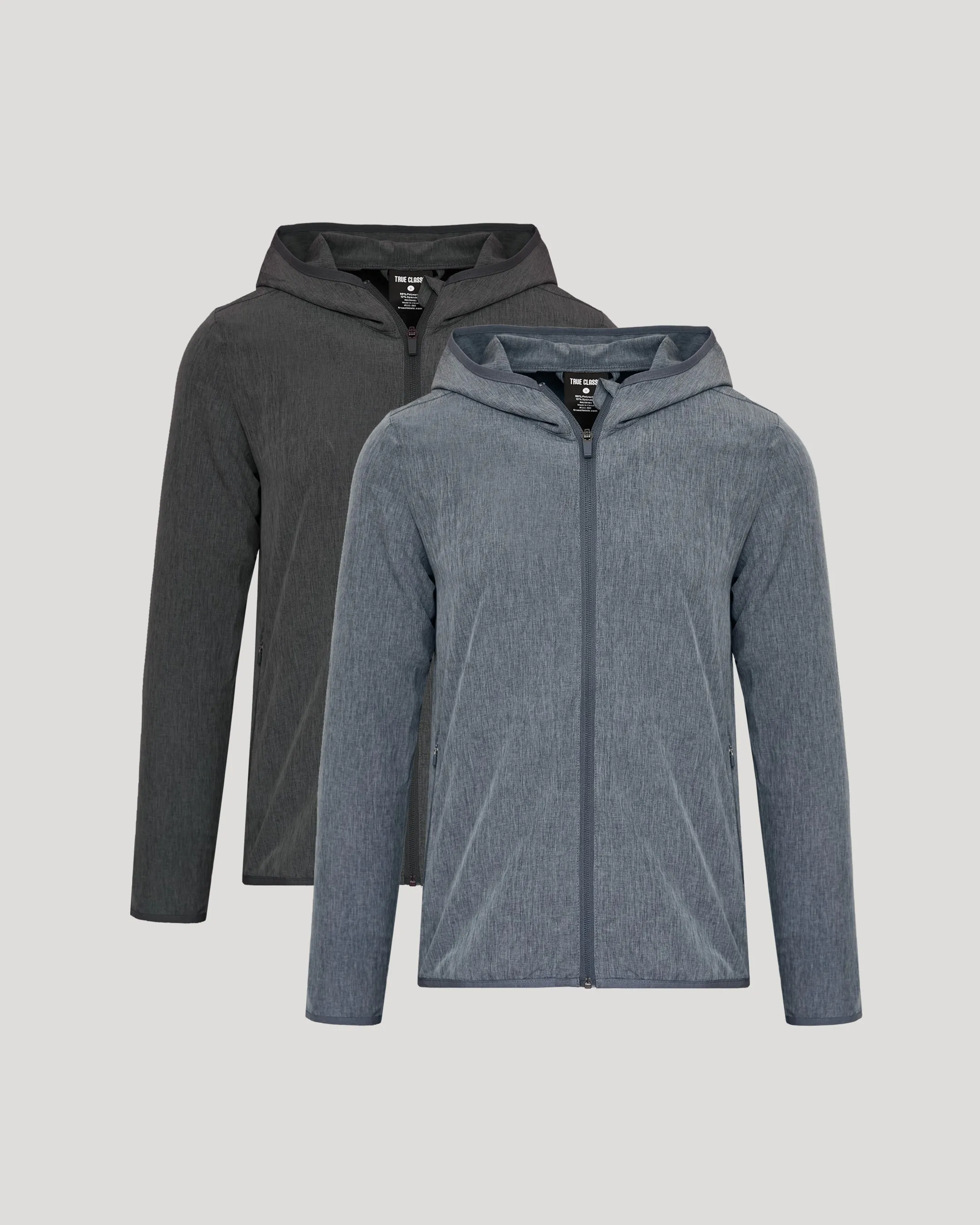 Heather Navy & Charcoal Gray Active Shell Jacket 2-Pack sold by True Classic