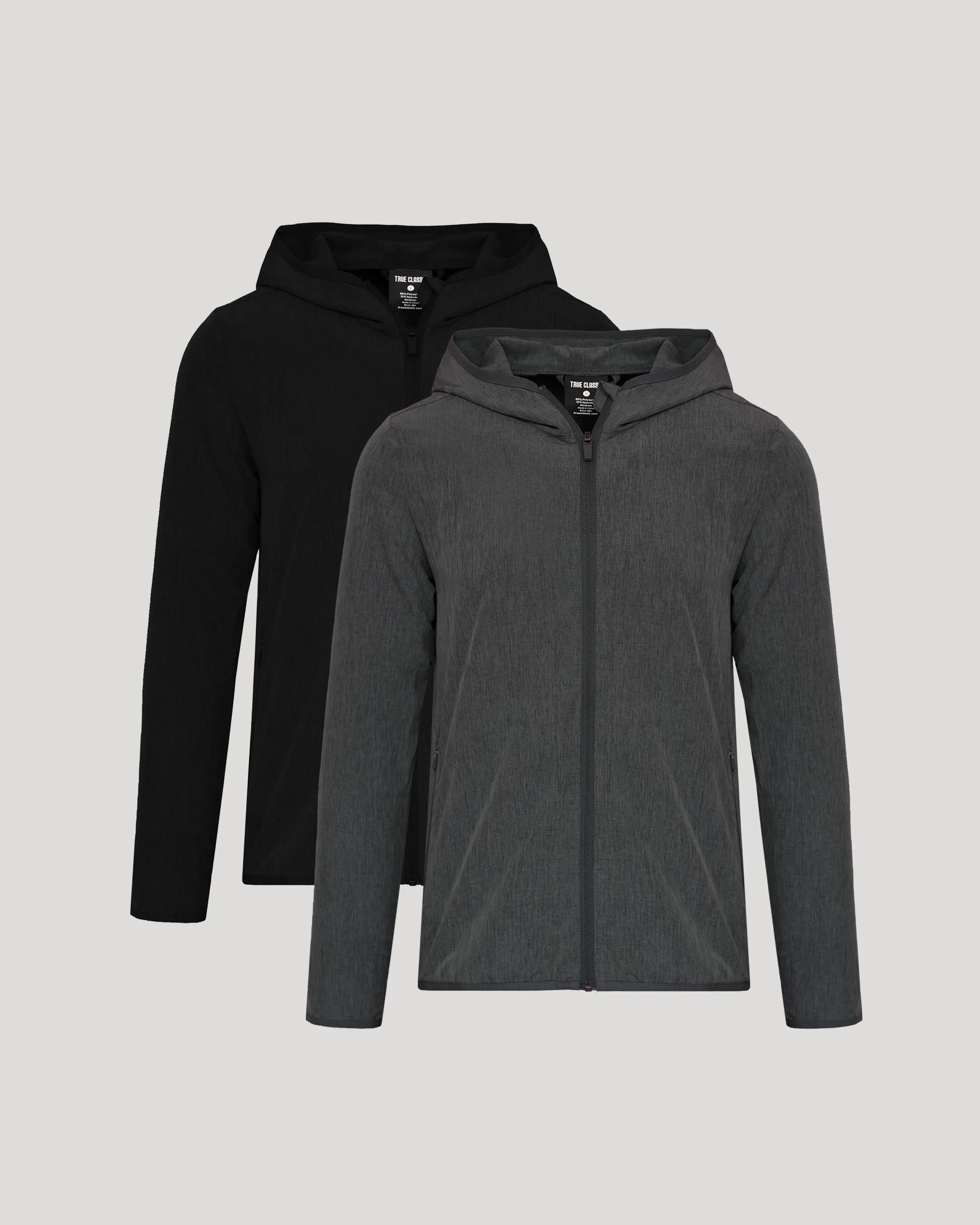 Black & Charcoal Gray Active Shell Jacket 2-Pack sold by True Classic