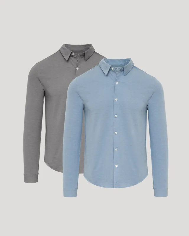 Oak & Blue Standard Long Sleeve Modern Knit Oxford 2-Pack sold by True Classic