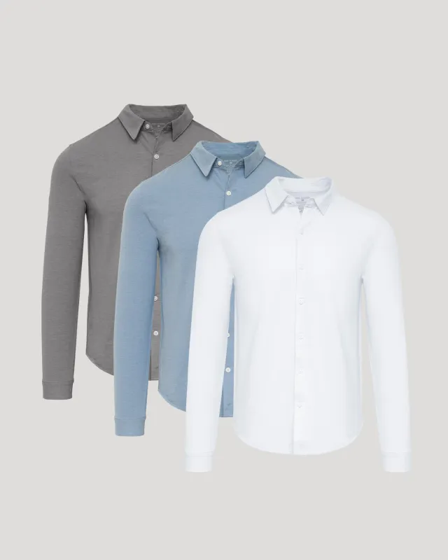Standard Long Sleeve Modern Knit Oxford 3-Pack sold by True Classic
