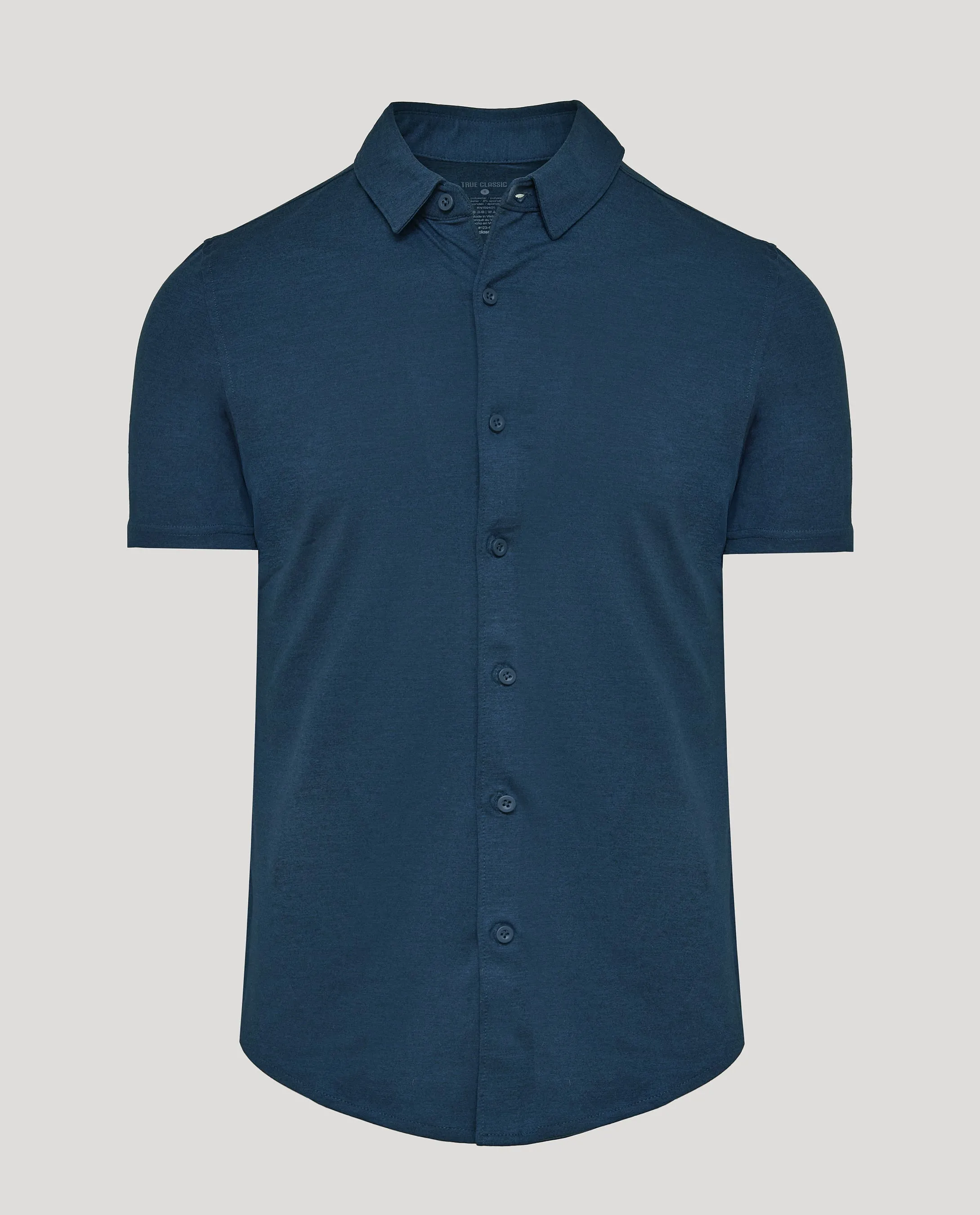Dark Heather Navy Short Sleeve Comfort Knit Shirt sold by True Classic product image thumbnail 2