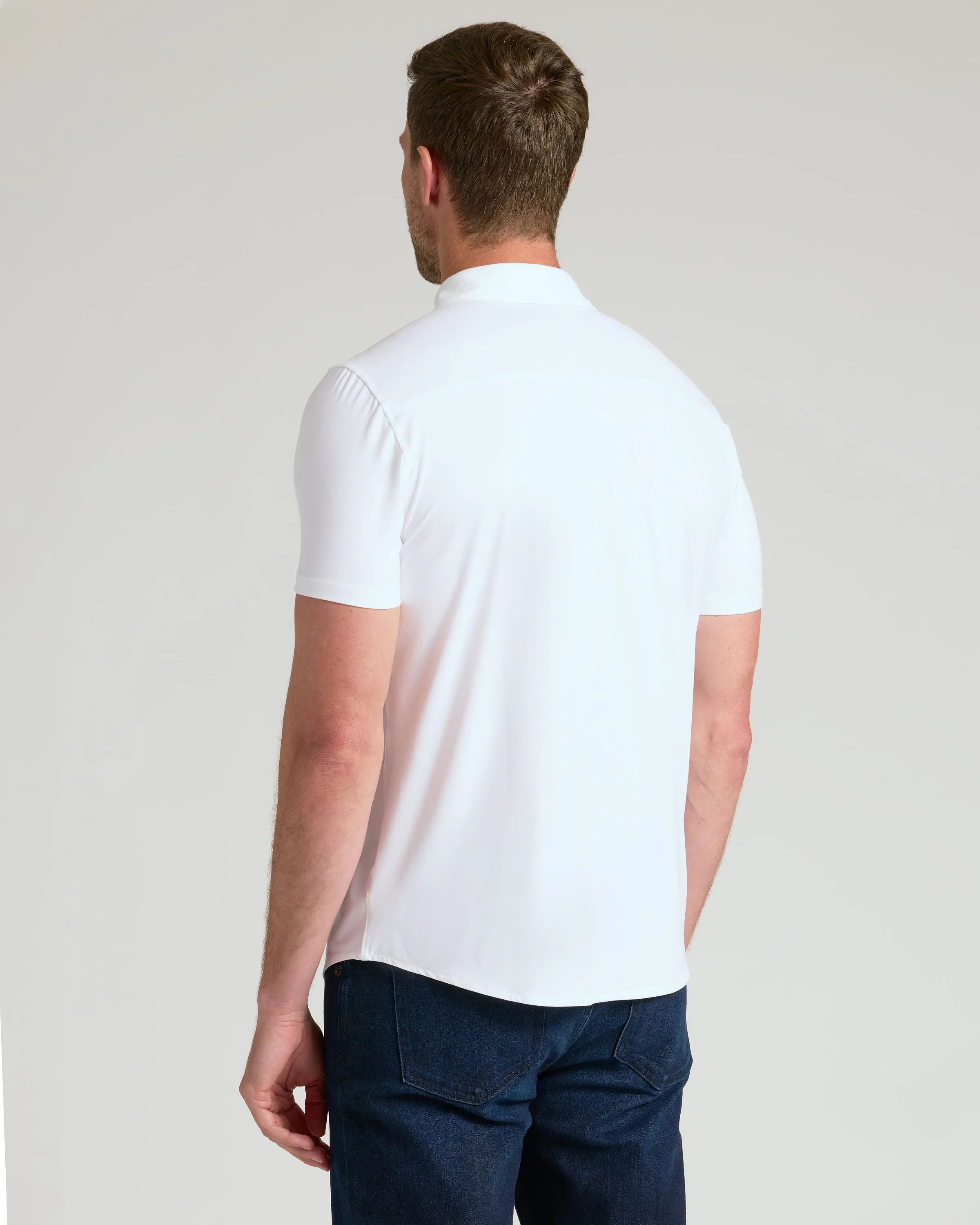 White Short Sleeve Comfort Knit Shirt sold by True Classic product image thumbnail 3