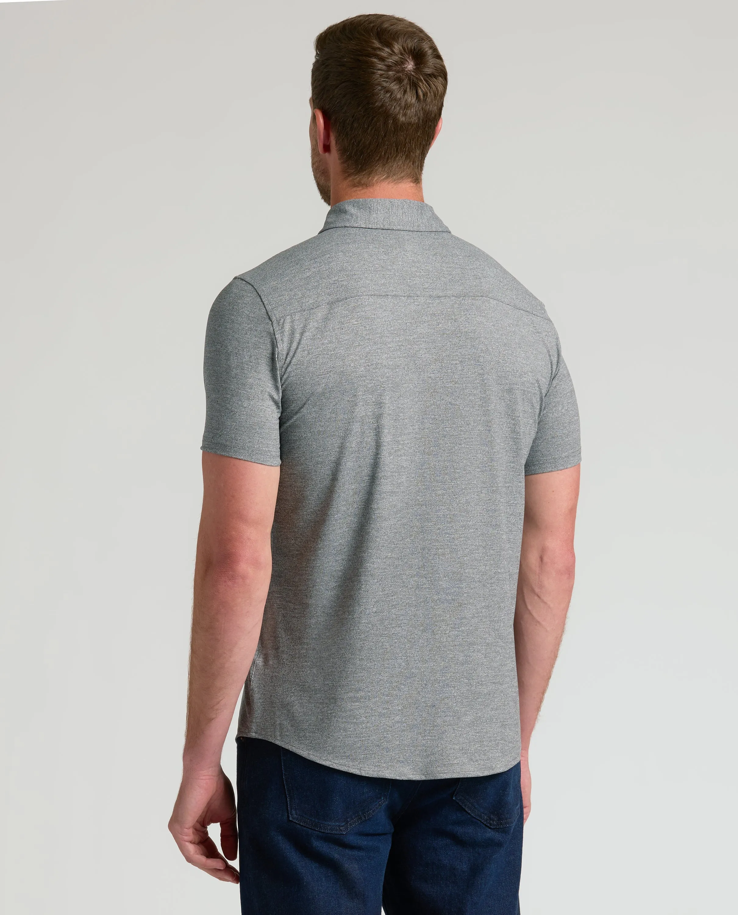 Heather Gray Short Sleeve Comfort Knit Shirt sold by True Classic product image thumbnail 3