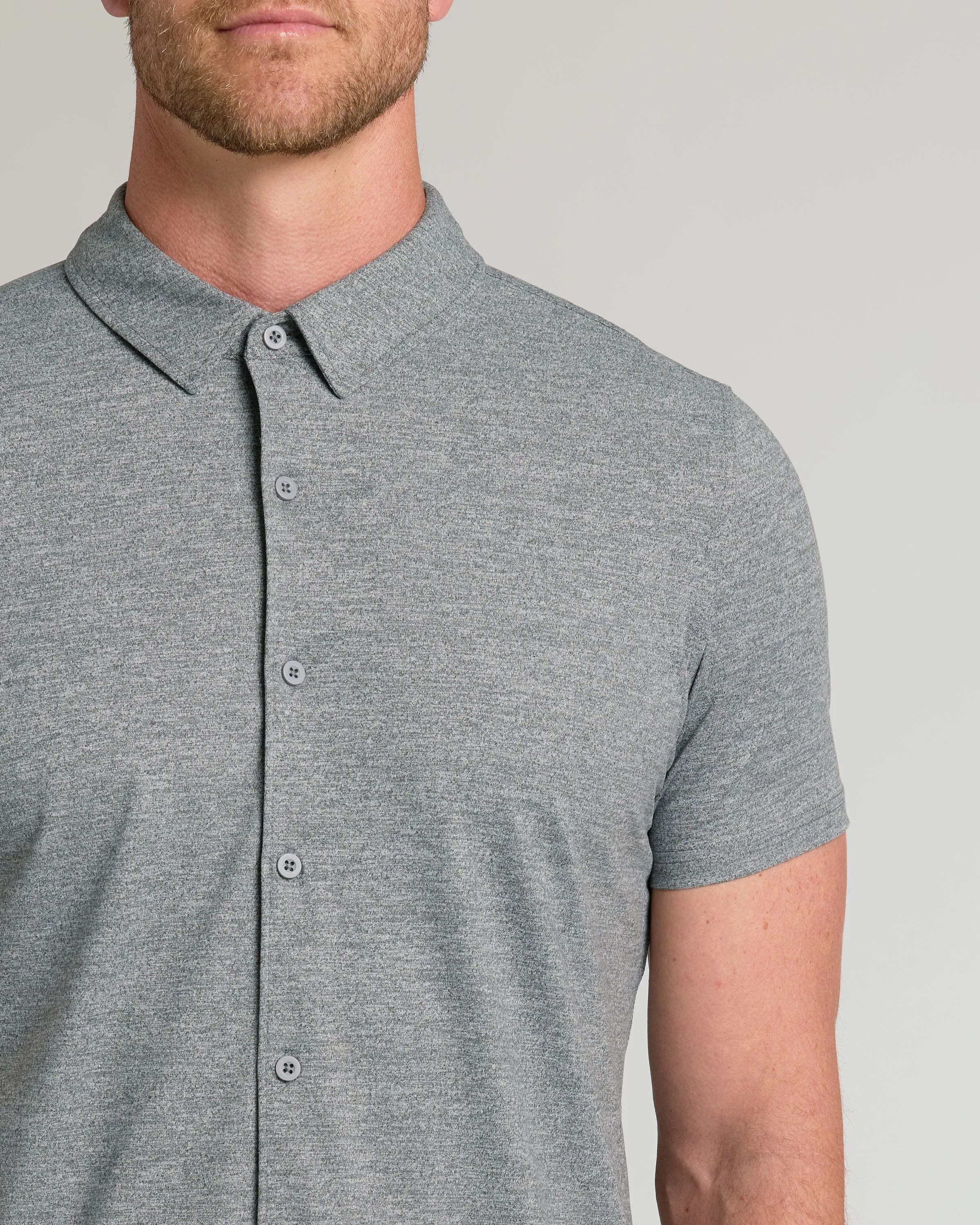 Heather Gray Short Sleeve Comfort Knit Shirt sold by True Classic product image thumbnail 4