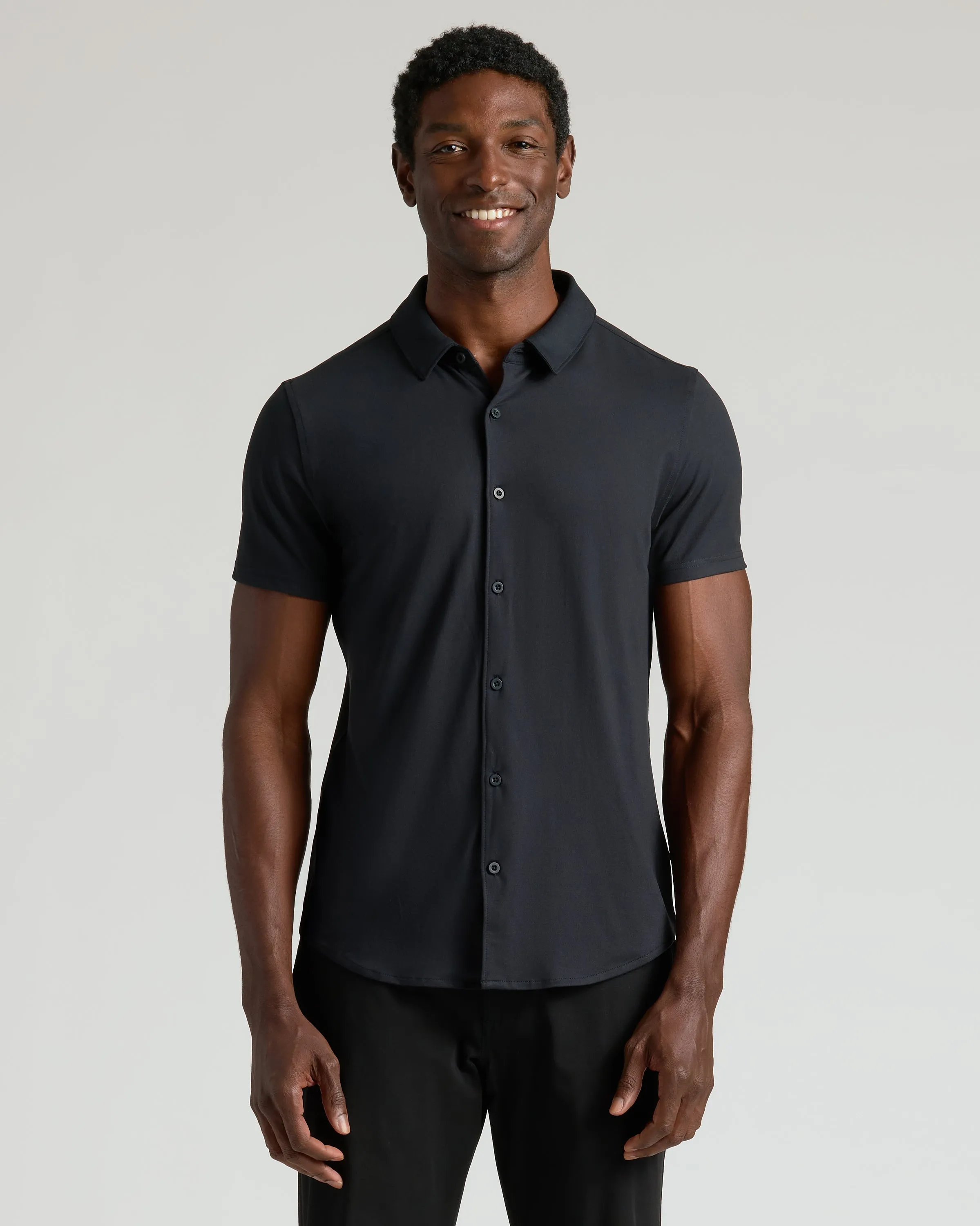 Black Short Sleeve Comfort Knit Shirt sold by True Classic