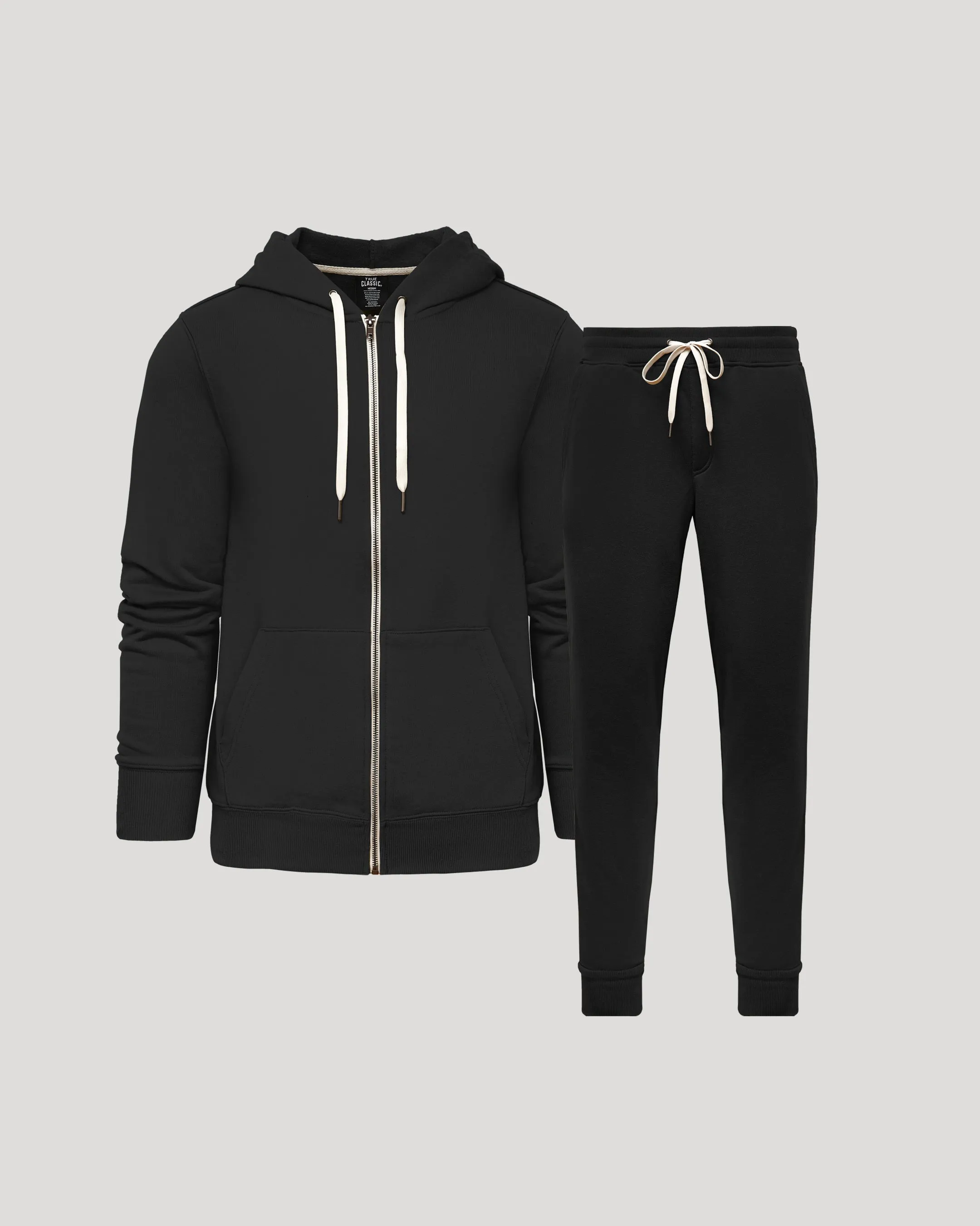 Black Full Zip Fleece Hoodie & Jogger 2-Pack sold by True Classic