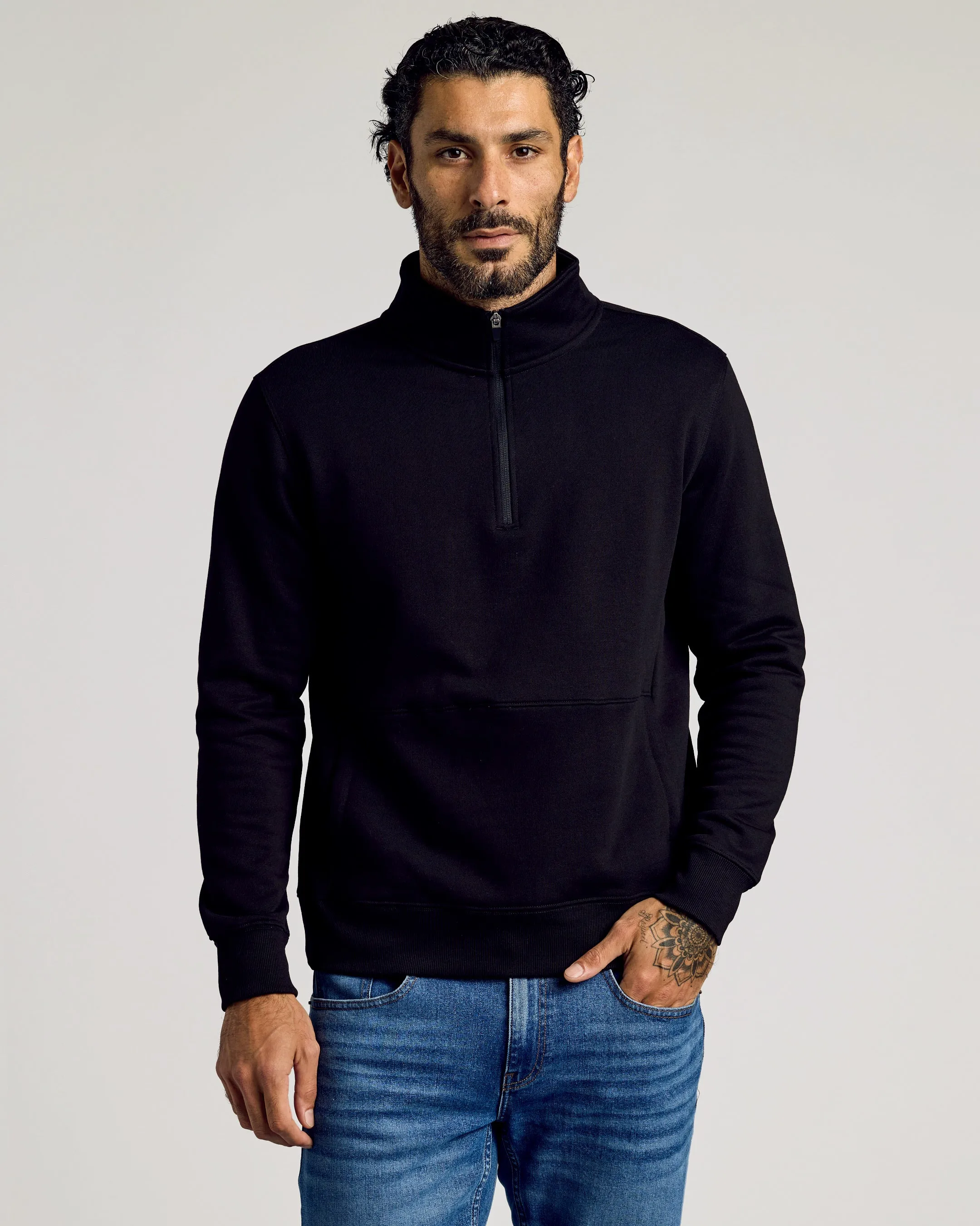 Black Half Zip Fleece Sweatshirt & Jogger 2-Pack sold by True Classic product image thumbnail 2