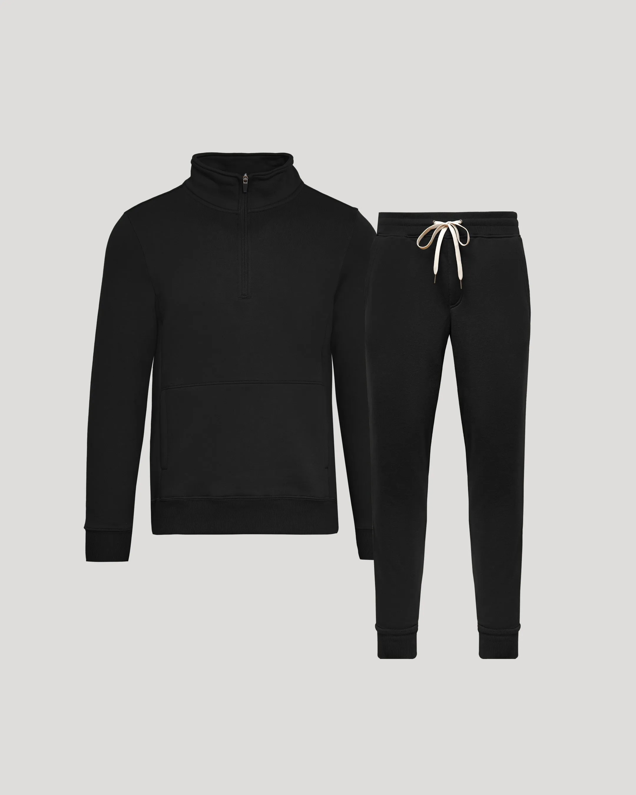 Black Half Zip Fleece Sweatshirt & Jogger 2-Pack sold by True Classic