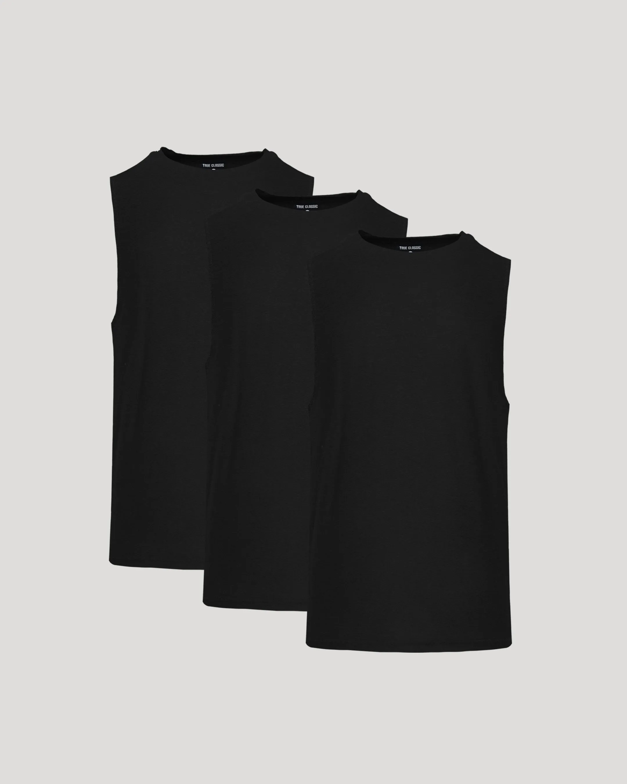 Black Sleeveless Active Muscle Tee 3-Pack sold by True Classic