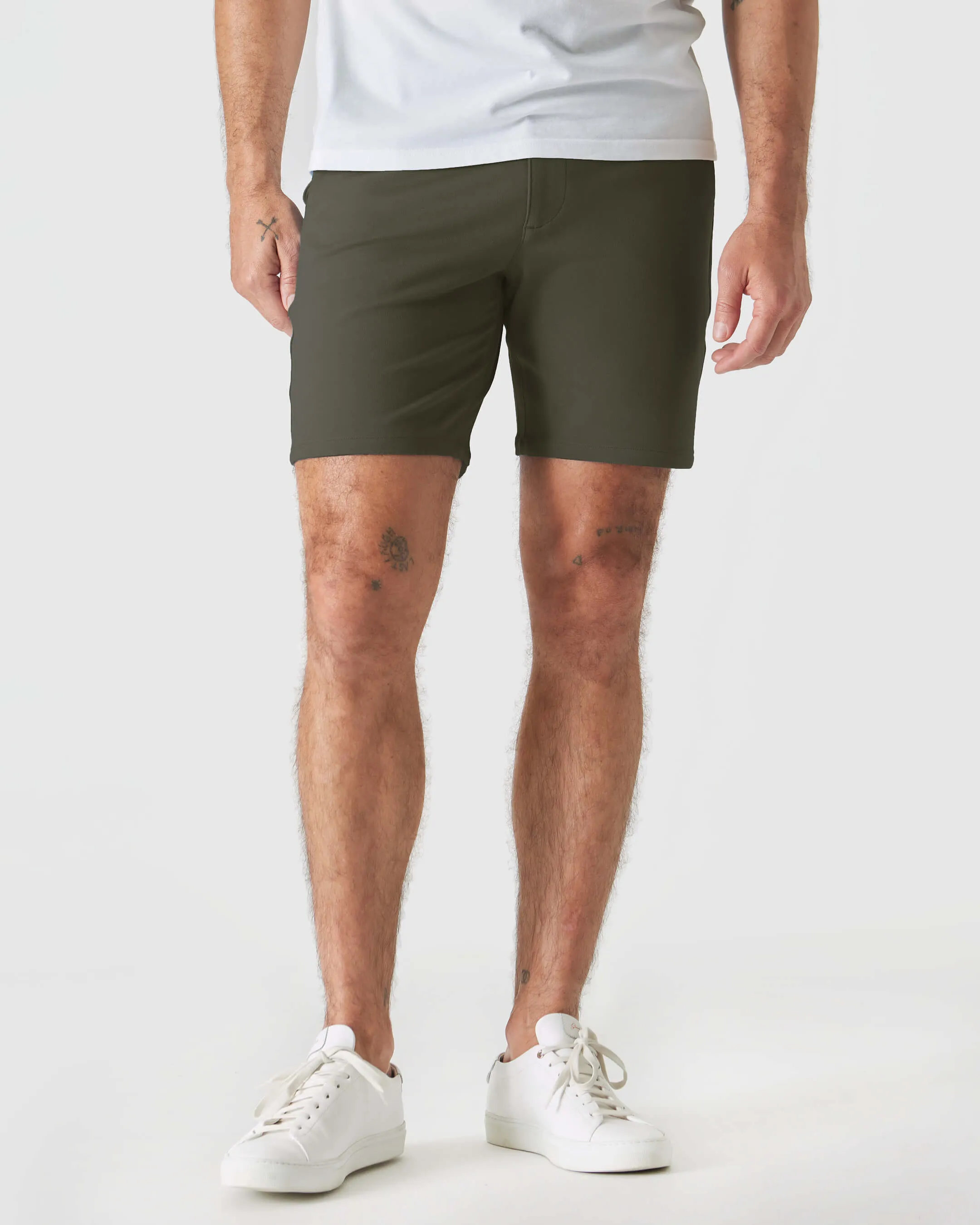 7" Military Green & Khaki Comfort Knit Chino Shorts 2-Pack sold by True Classic product image thumbnail 3