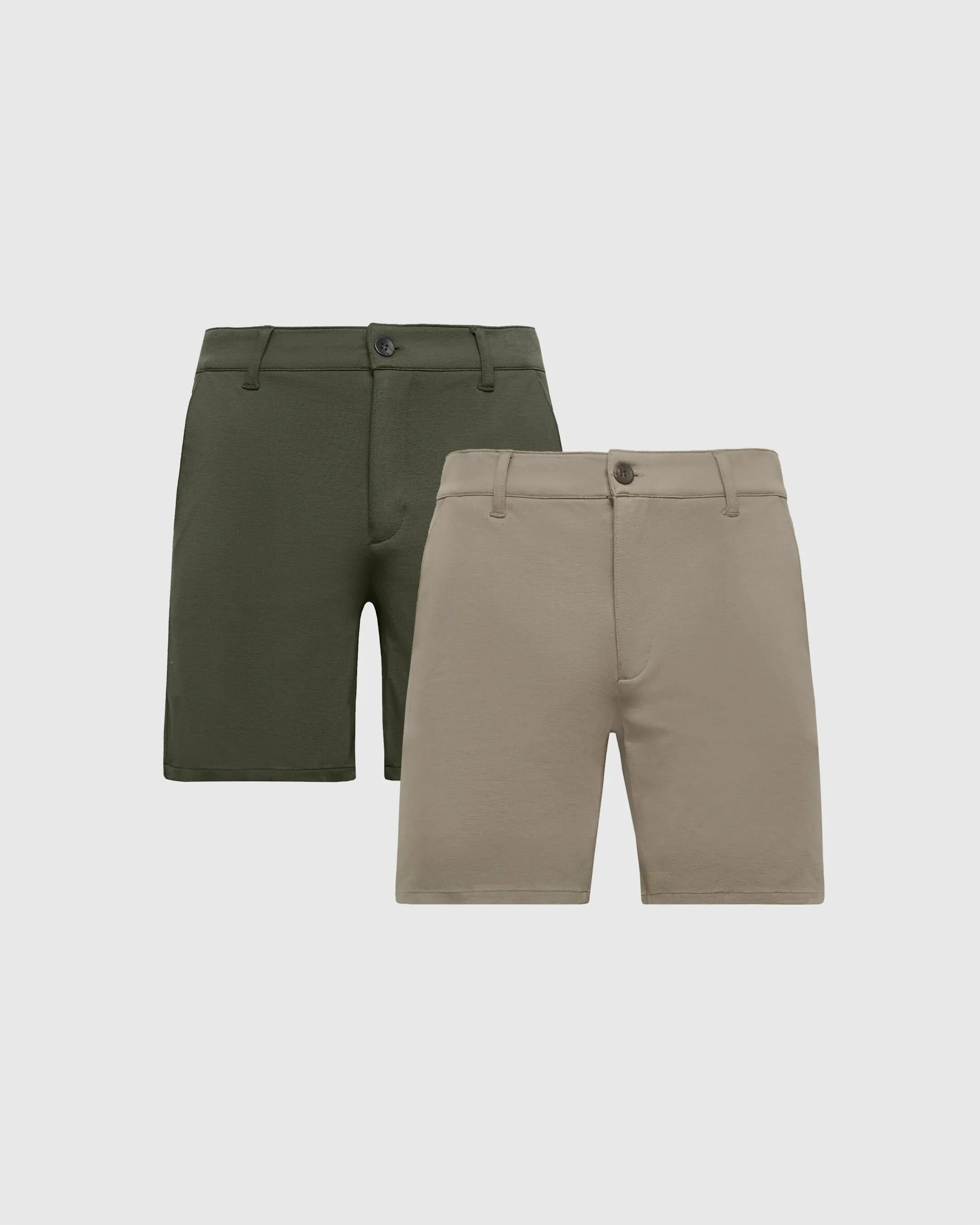 7" Military Green & Khaki Comfort Knit Chino Shorts 2-Pack sold by True Classic