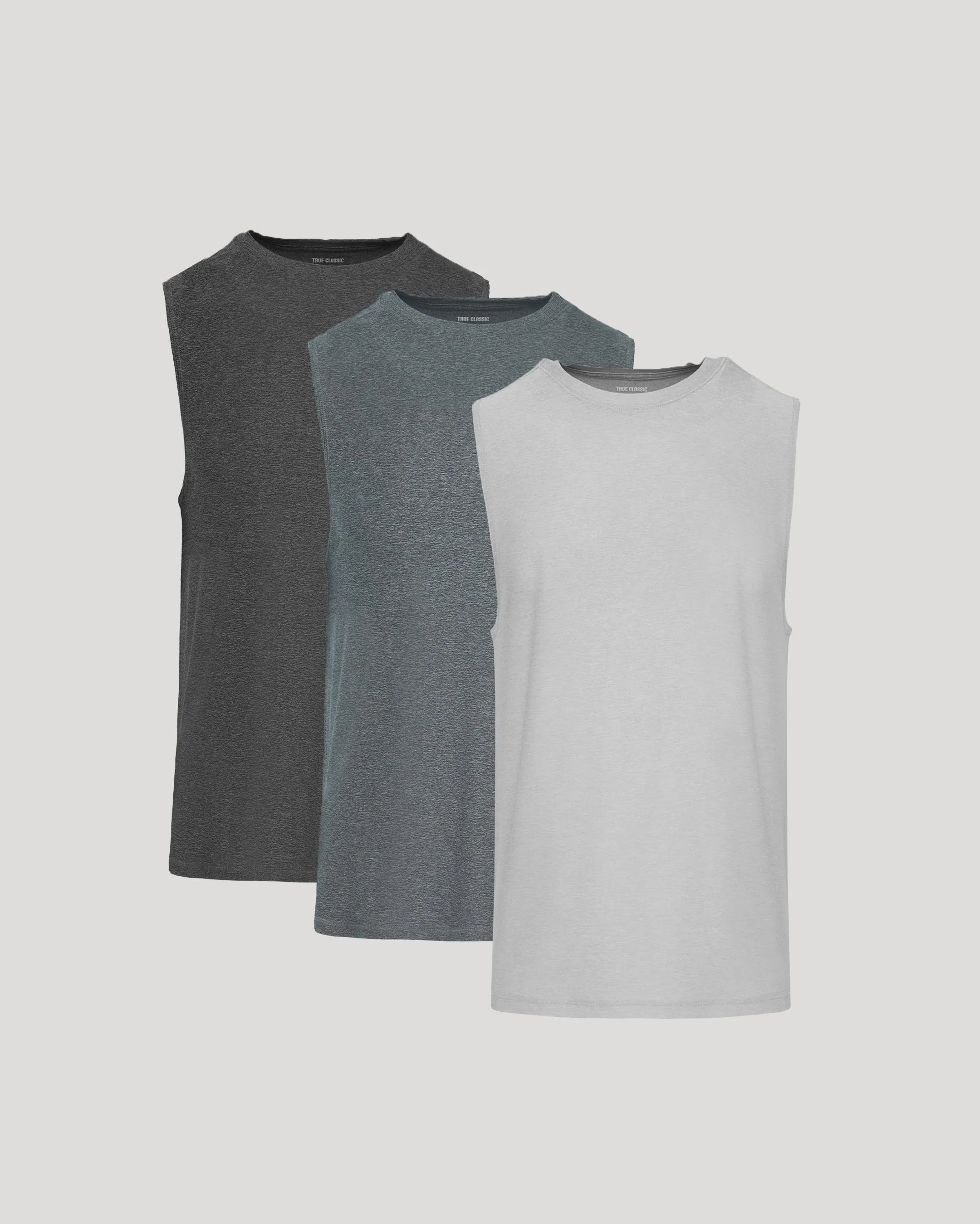 Heather Sleeveless Active Muscle Tee 3-Pack sold by True Classic