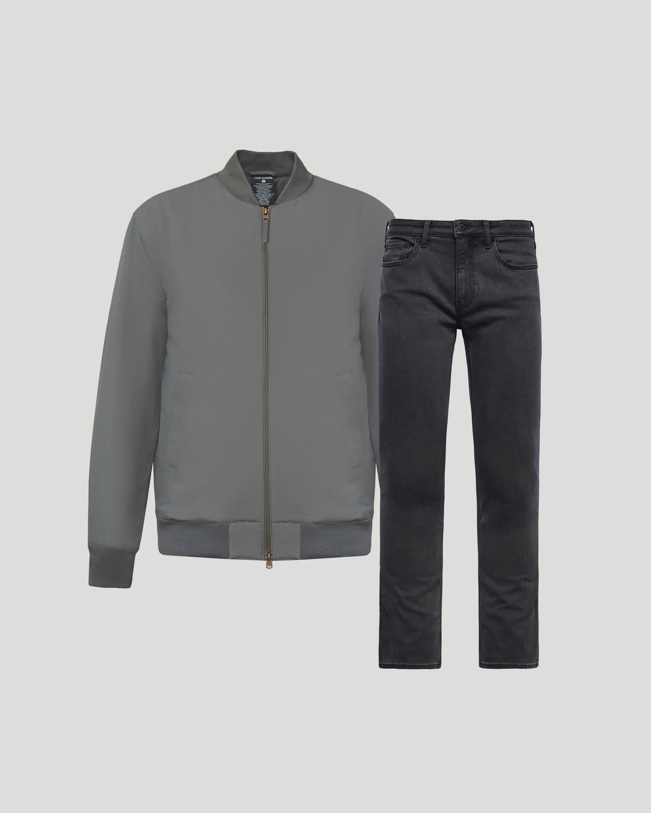 Carbon Bomber Jacket & Comfort Stretch Jeans 2-Pack sold by True Classic