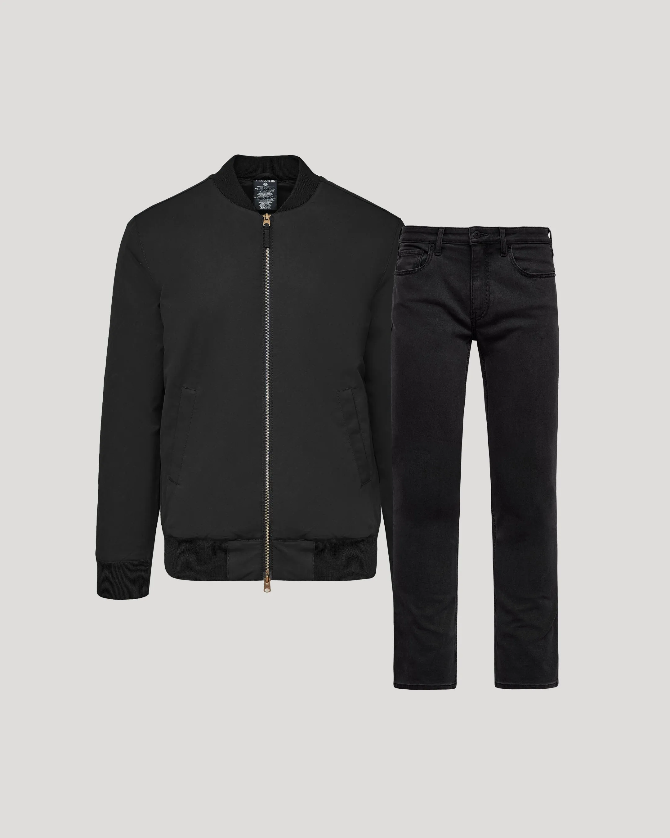 Black Bomber Jacket & Comfort Stretch Jeans 2-Pack sold by True Classic