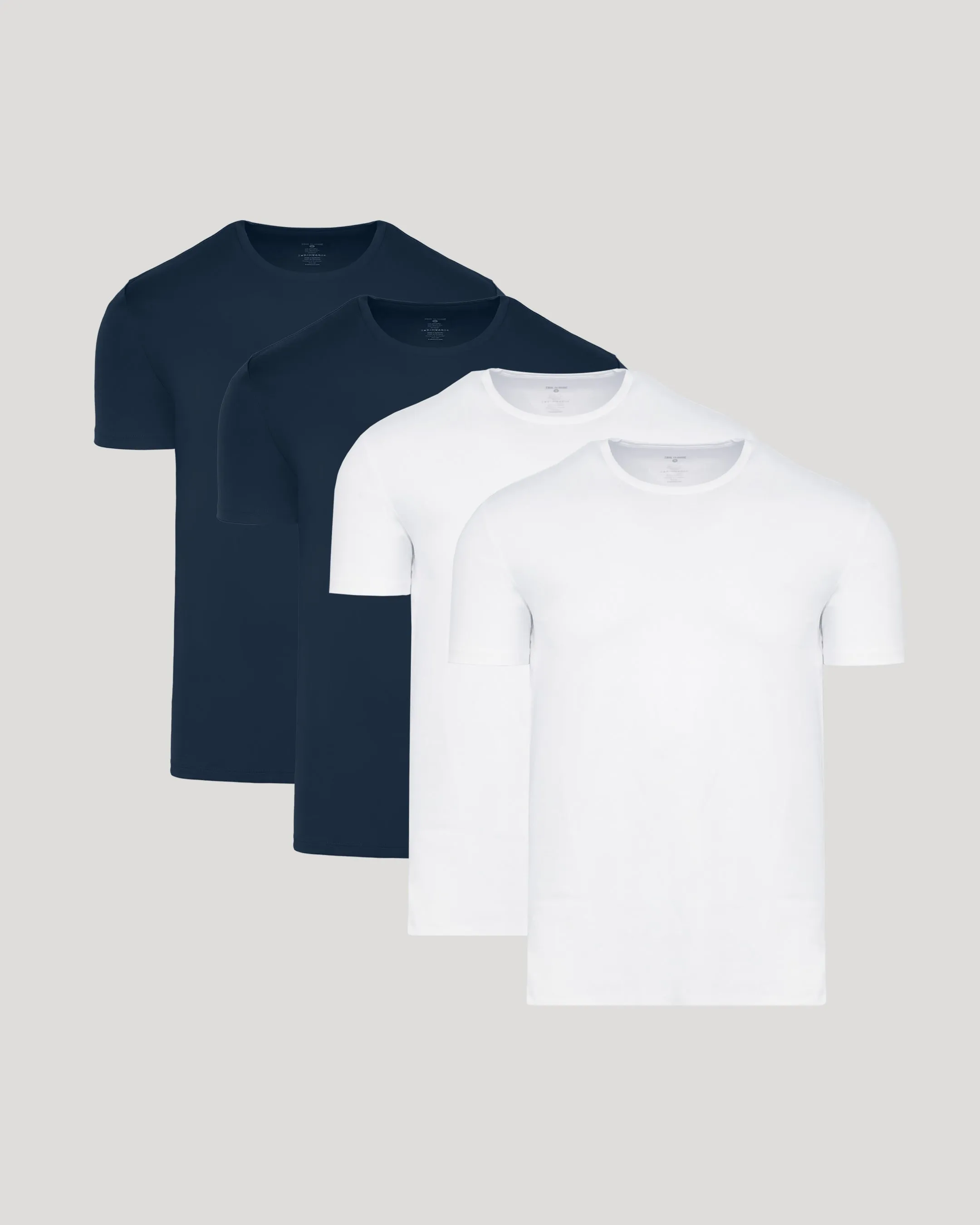 White & Navy Classic Pima Crew 4-Pack sold by True Classic