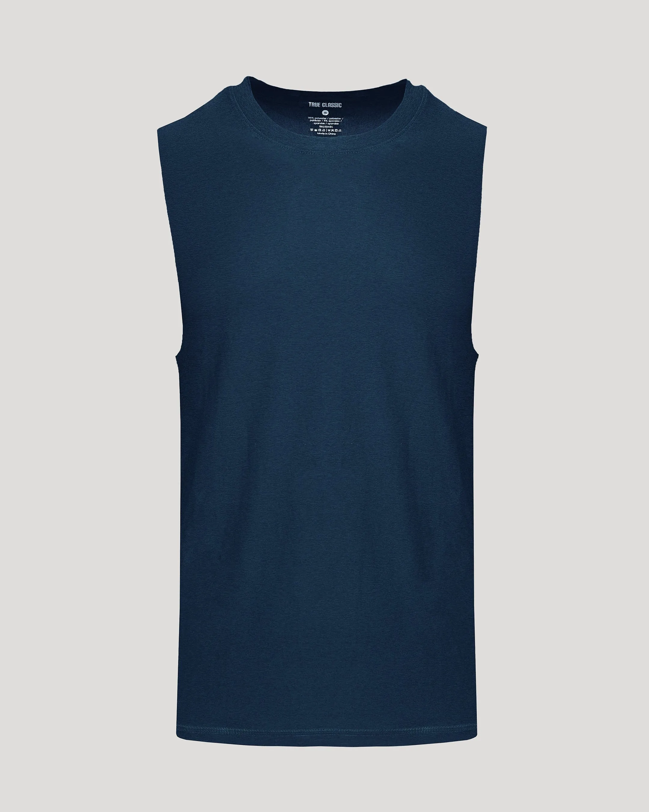 Dark Heather Navy Sleeveless Active Muscle Tee sold by True Classic product image thumbnail 2