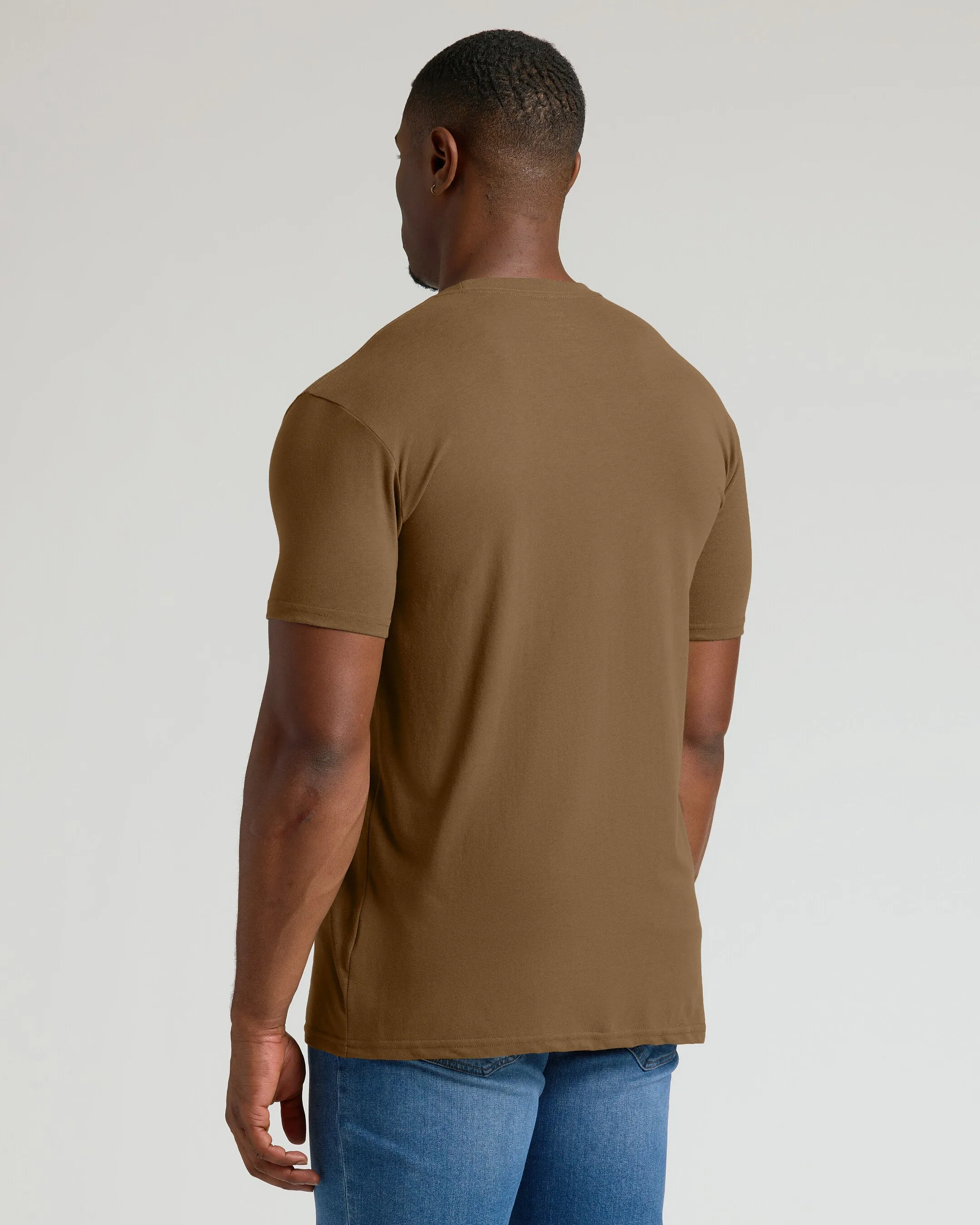 Tan 499 Tall Straight Hem Crew Neck T-Shirt sold by True Classic product image thumbnail 3