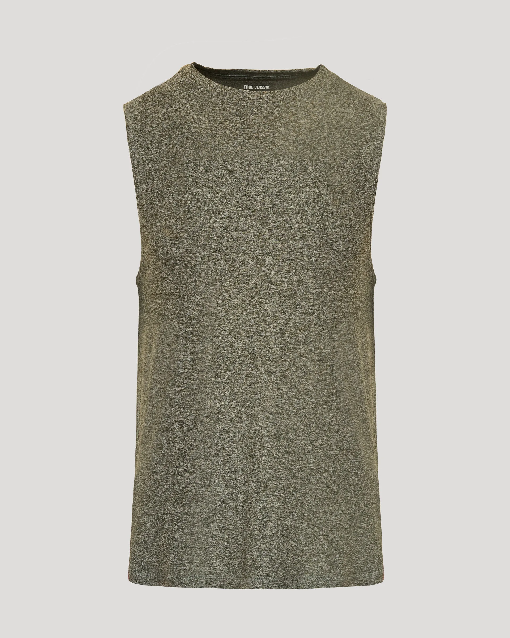 Heather Military Green Sleeveless Active Muscle Tee sold by True Classic product image thumbnail 2