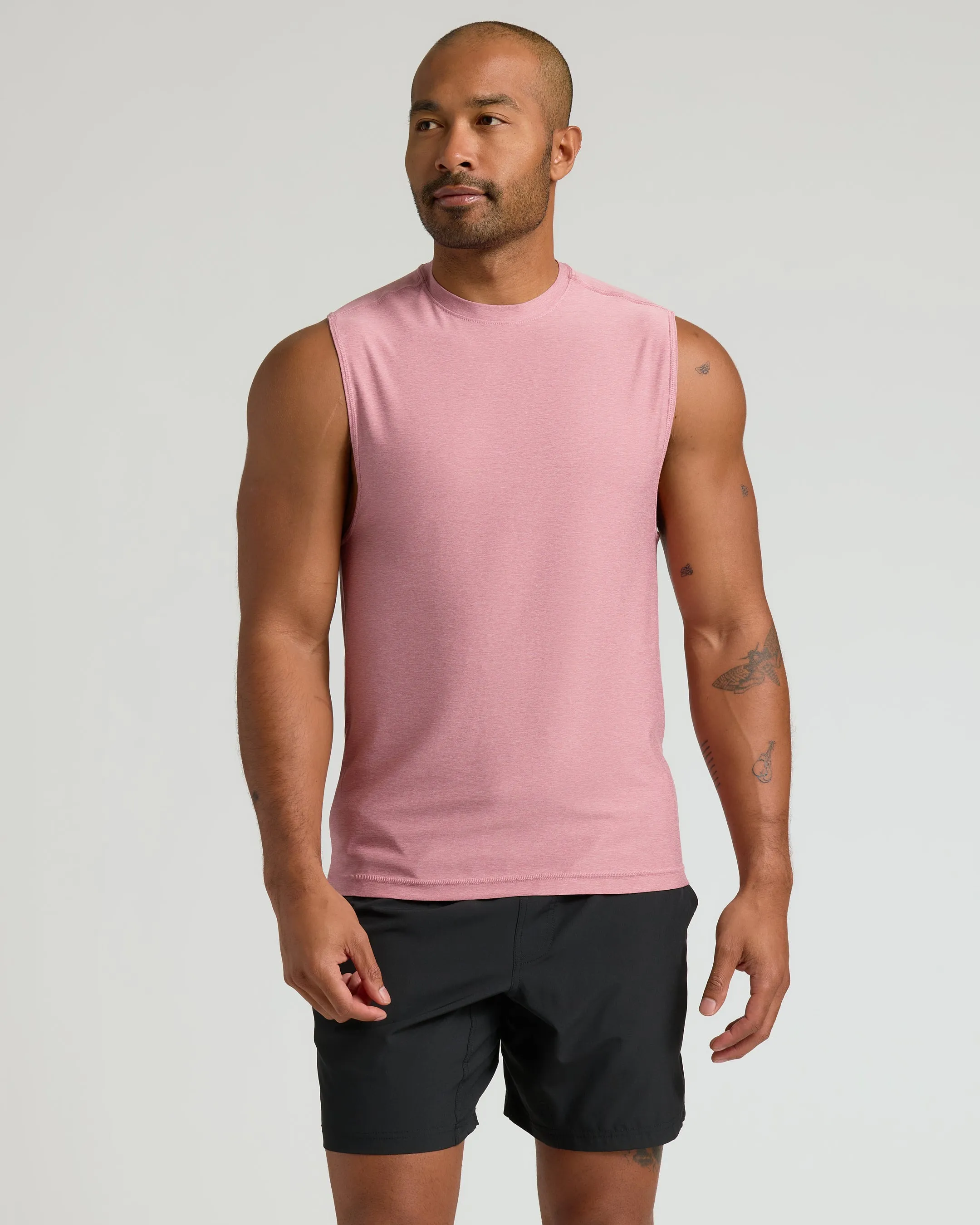 Quartz Rose Sleeveless Active Muscle Tee sold by True Classic