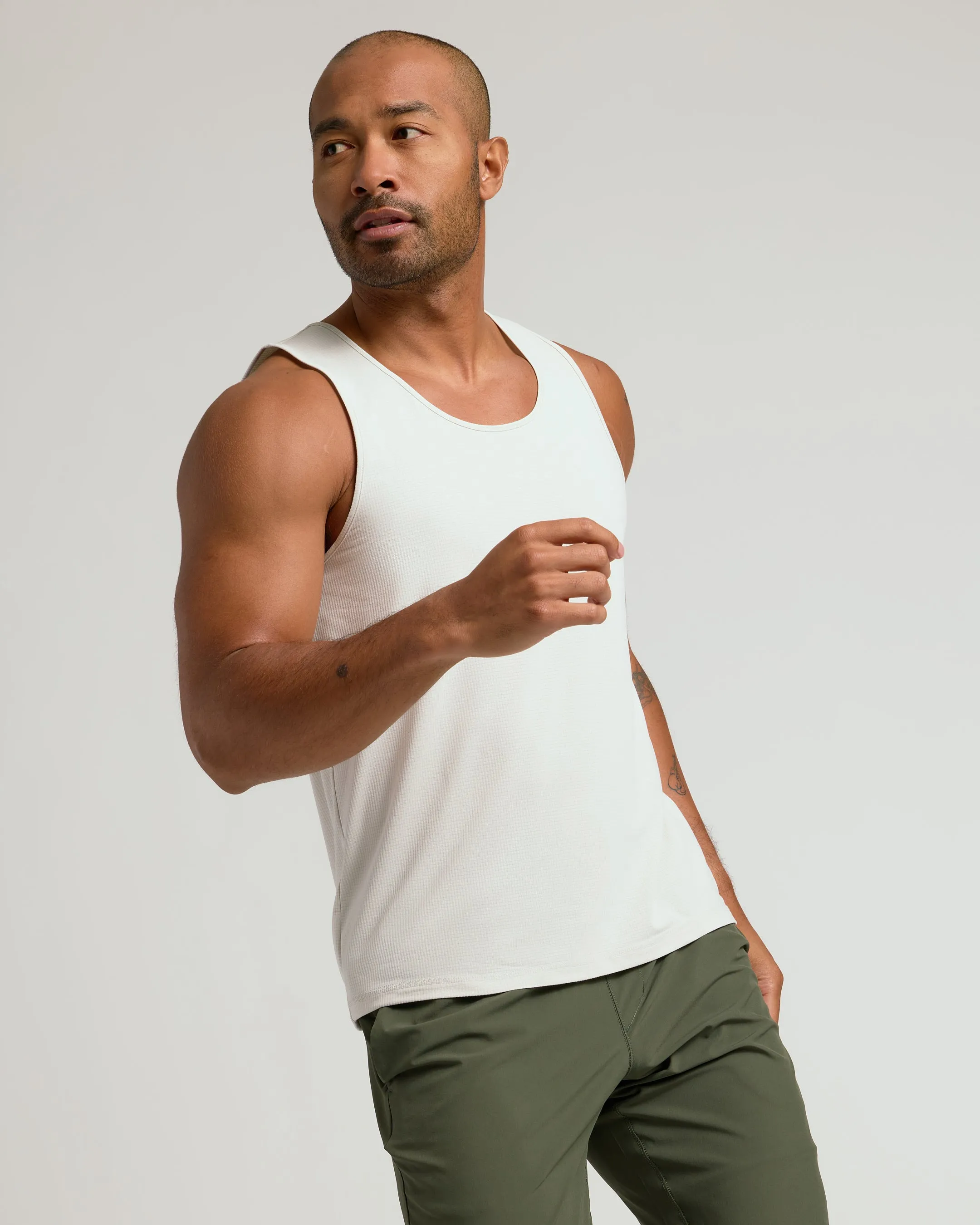 Dove Sleeveless Active Mesh Tank sold by True Classic product image thumbnail 5