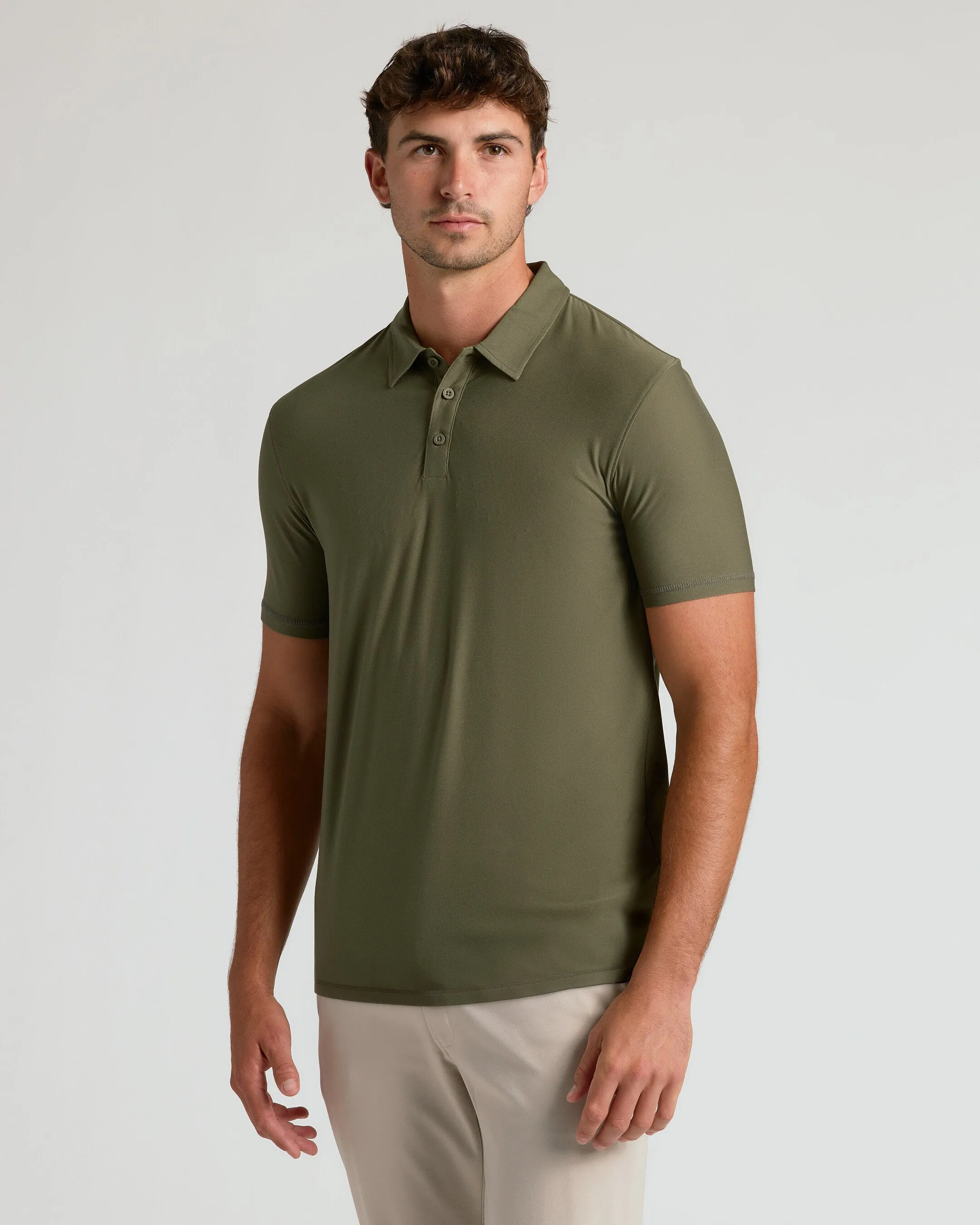 Military Green Short Sleeve Tall Active Polo sold by True Classic