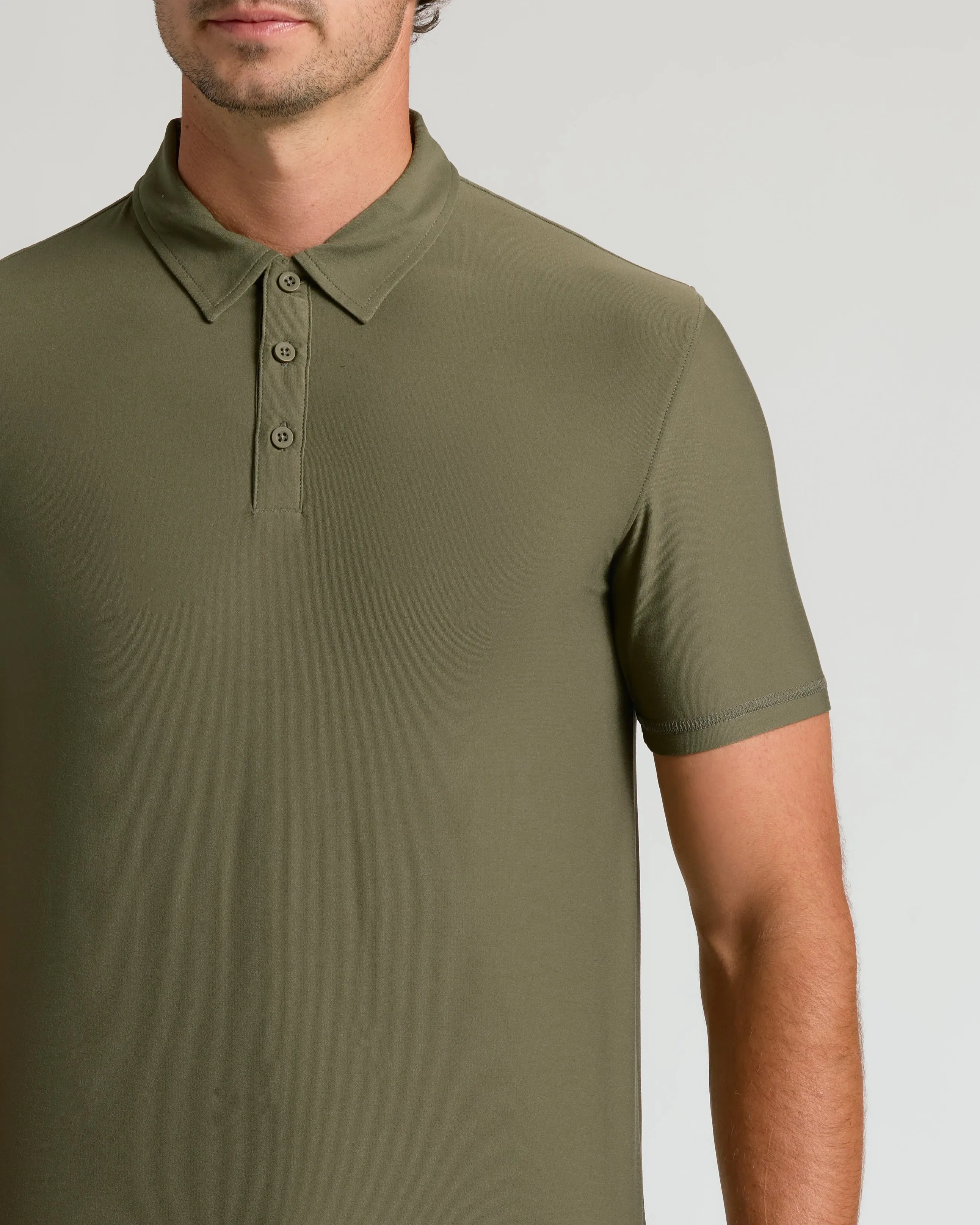 Military Green Short Sleeve Tall Active Polo sold by True Classic product image thumbnail 4