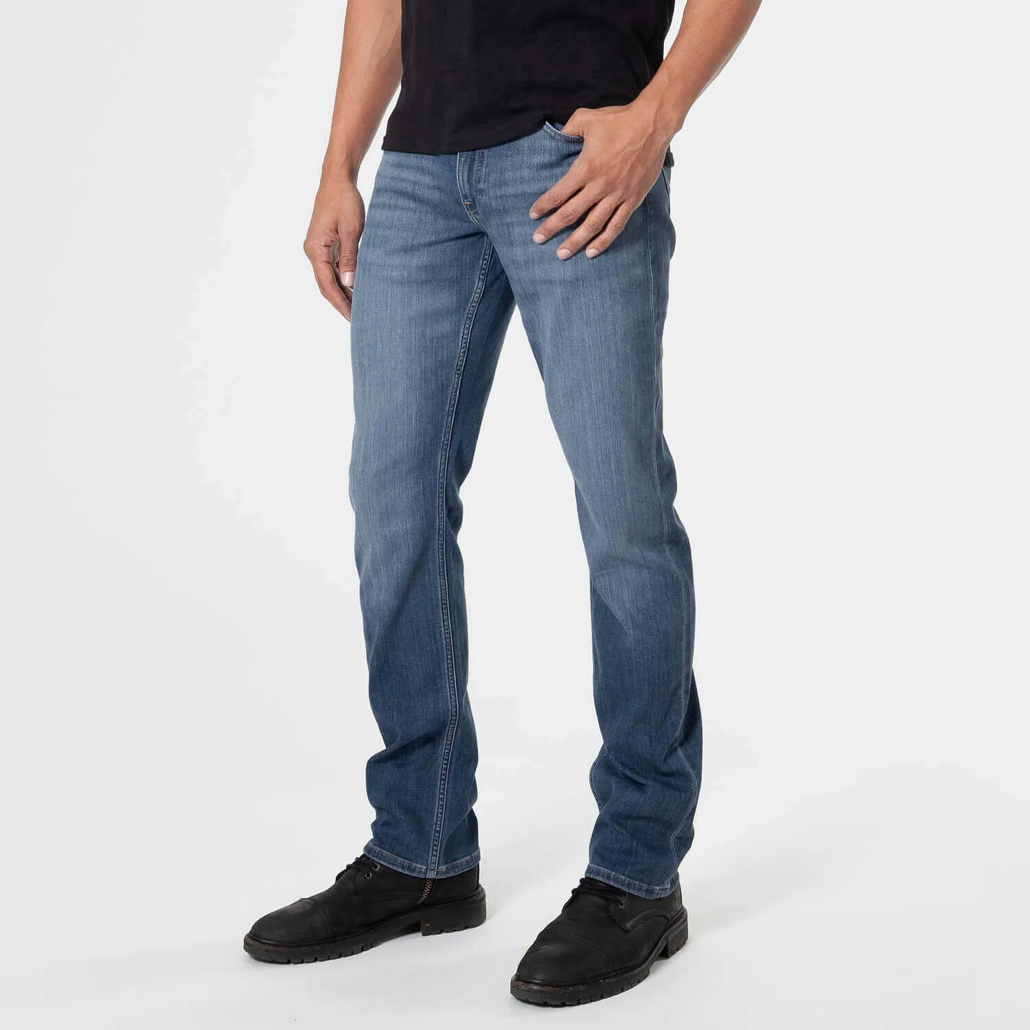 Black & Medium Indigo Wash Straight Comfort Stretch Jeans 2-Pack sold by True Classic product image thumbnail 3