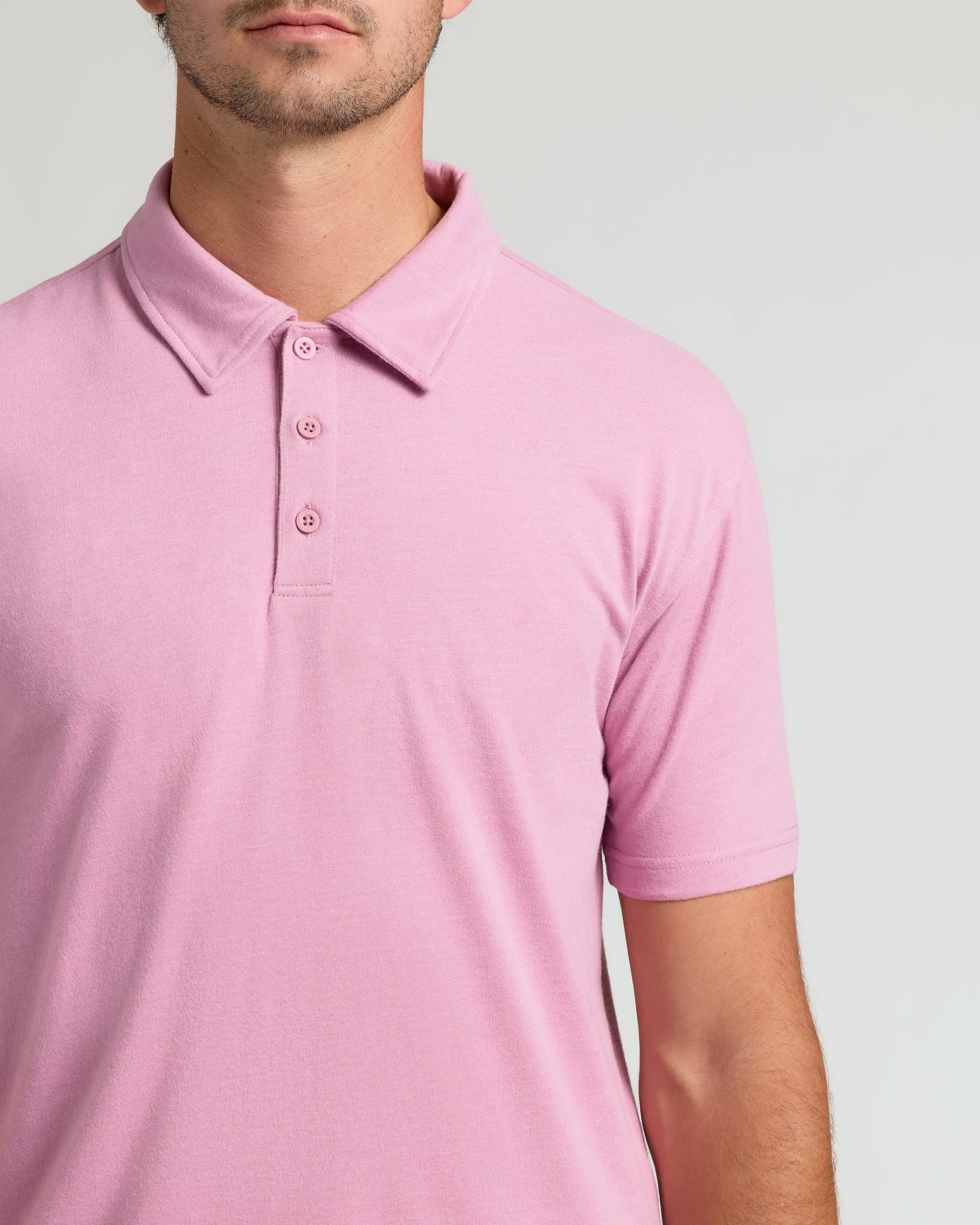 Heather Mauve Short Sleeve Tall Polo sold by True Classic product image thumbnail 5