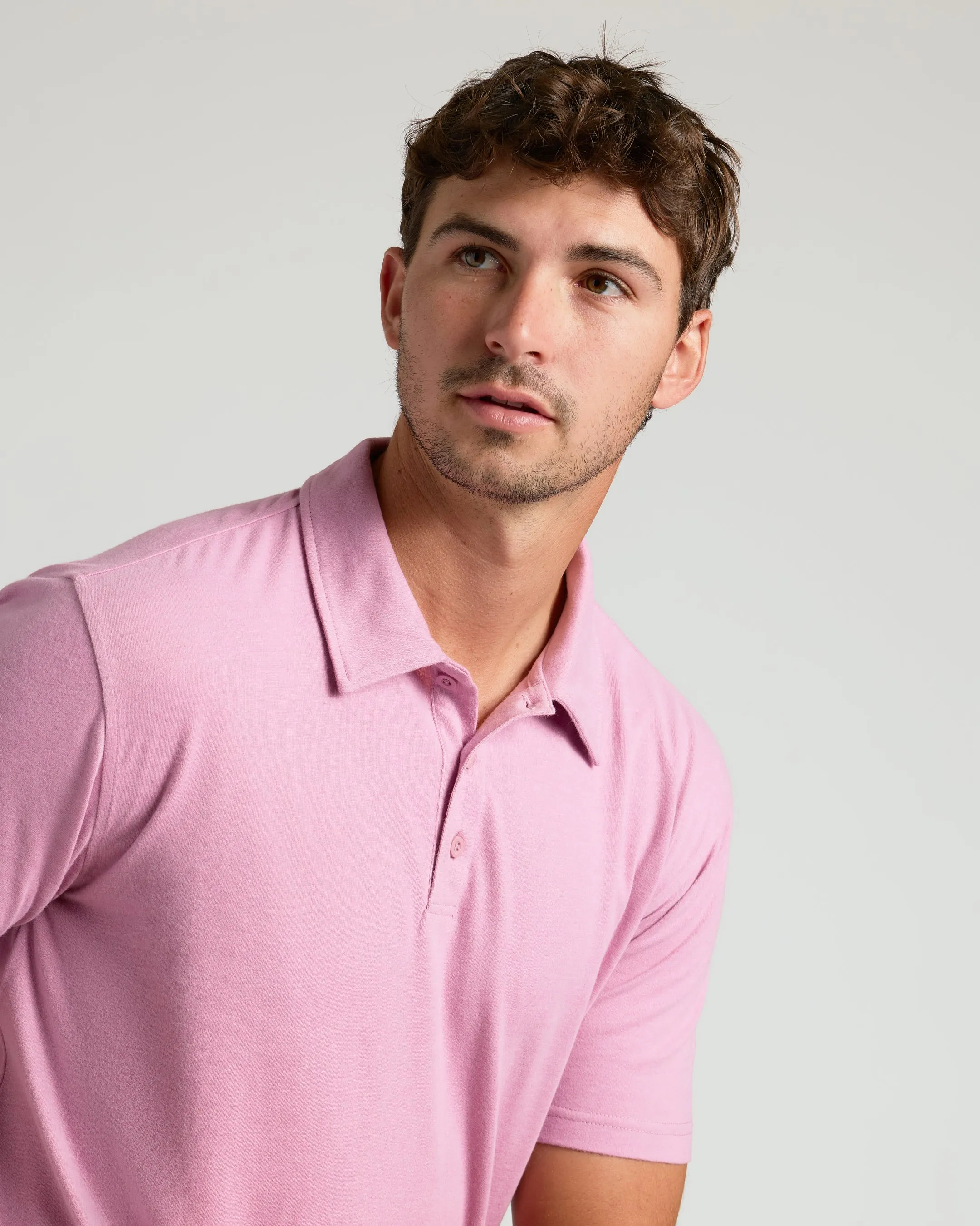 Heather Mauve Short Sleeve Tall Polo sold by True Classic product image thumbnail 4