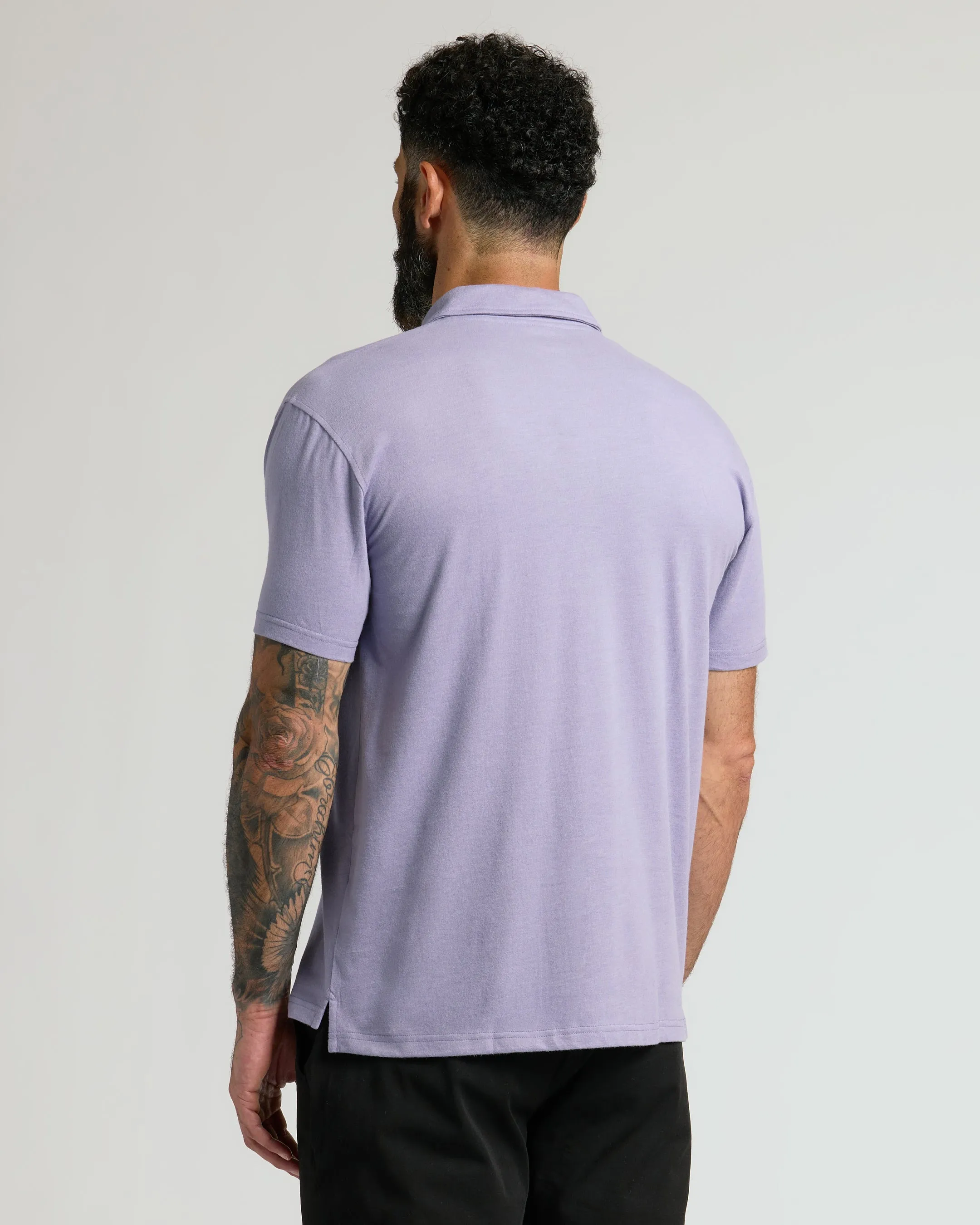 Heather Dark Orchid Short Sleeve Polo sold by True Classic product image thumbnail 3